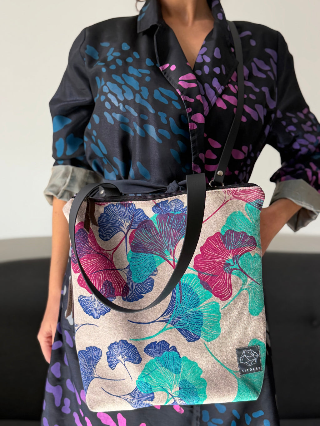 SITOLAB SQUARE BEIGE GINKO BAG