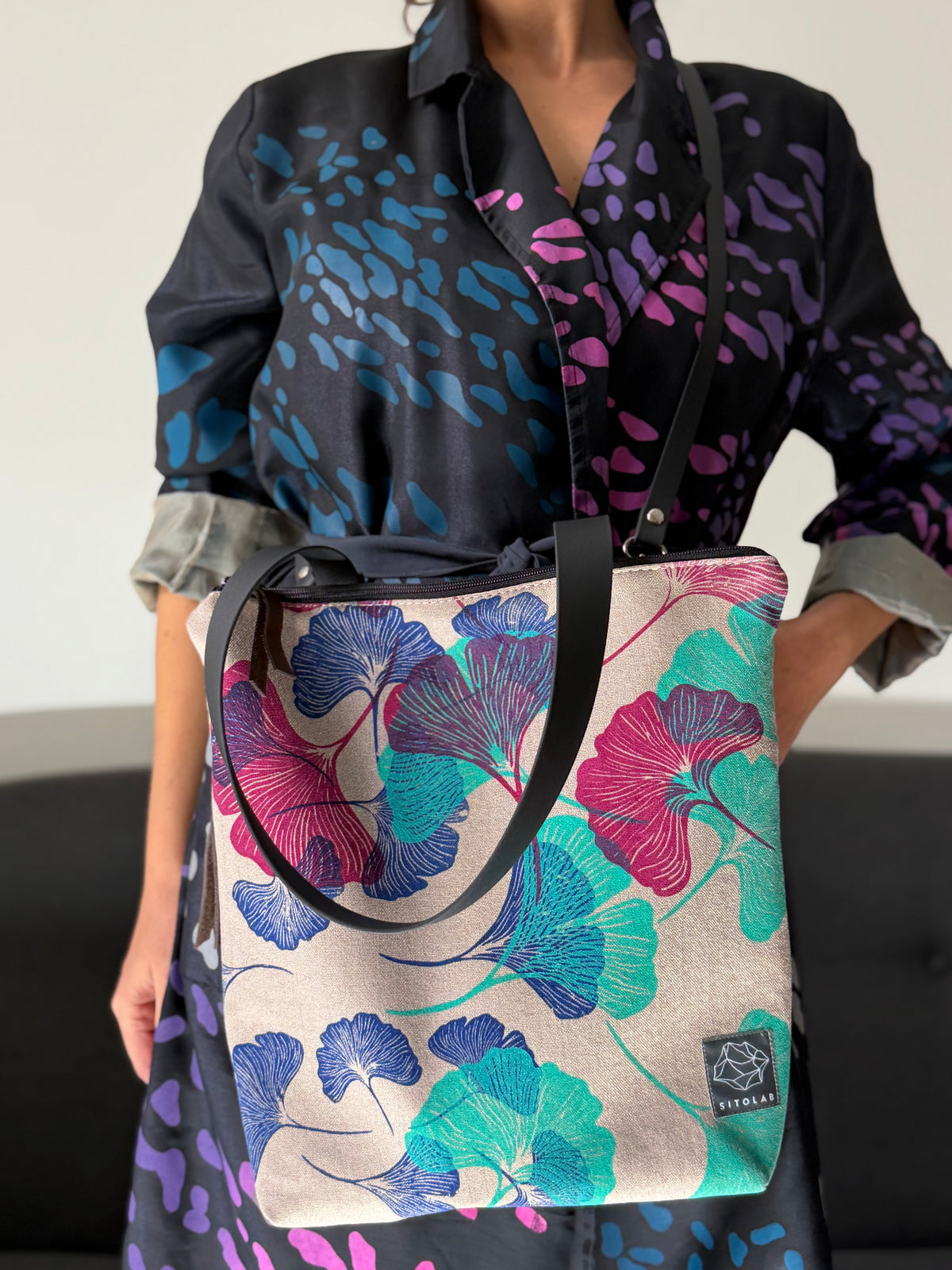 SITOLAB SQUARE BEIGE GINKO BAG