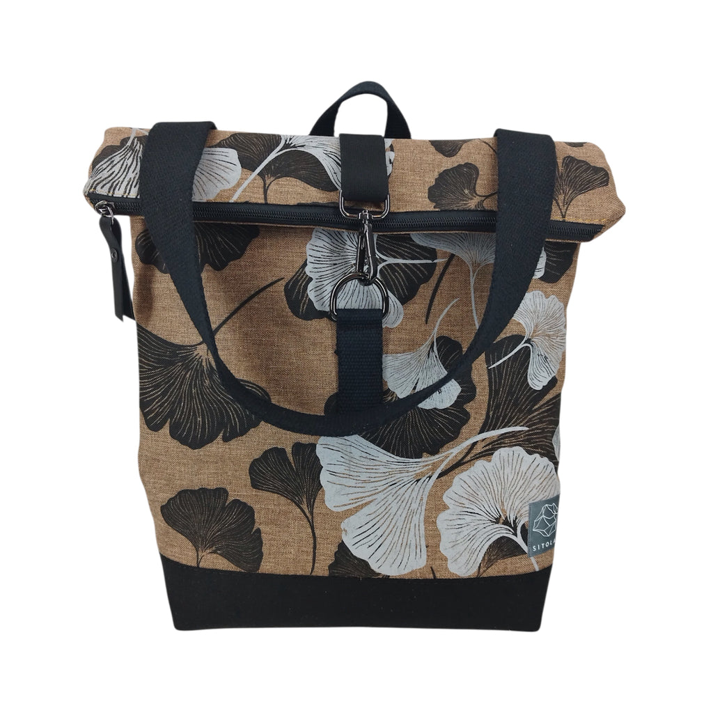 SITOLAB BEIGE B&W GINKO BACKPACK