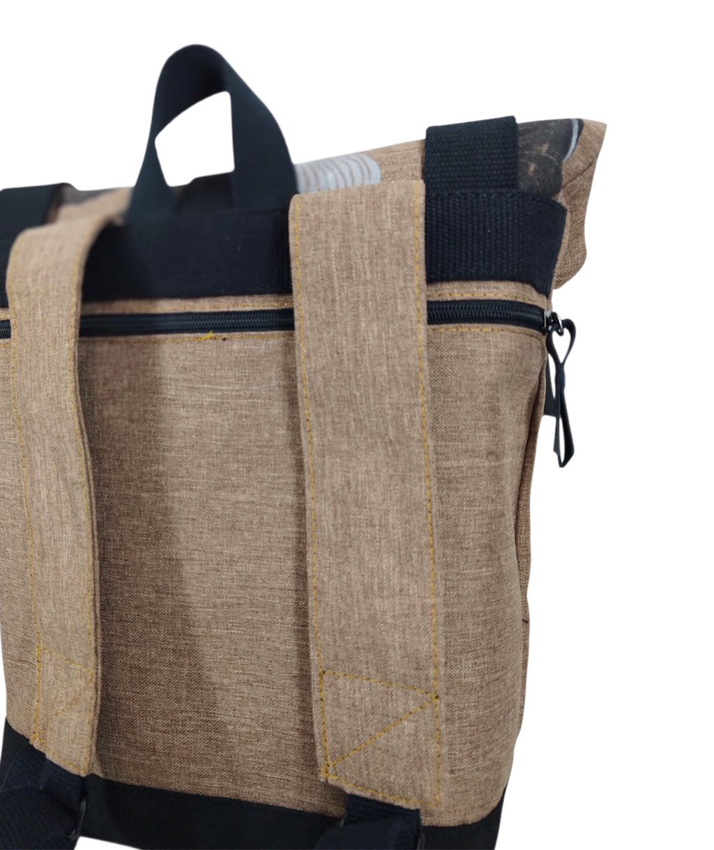 SITOLAB BEIGE B&W GINKO BACKPACK