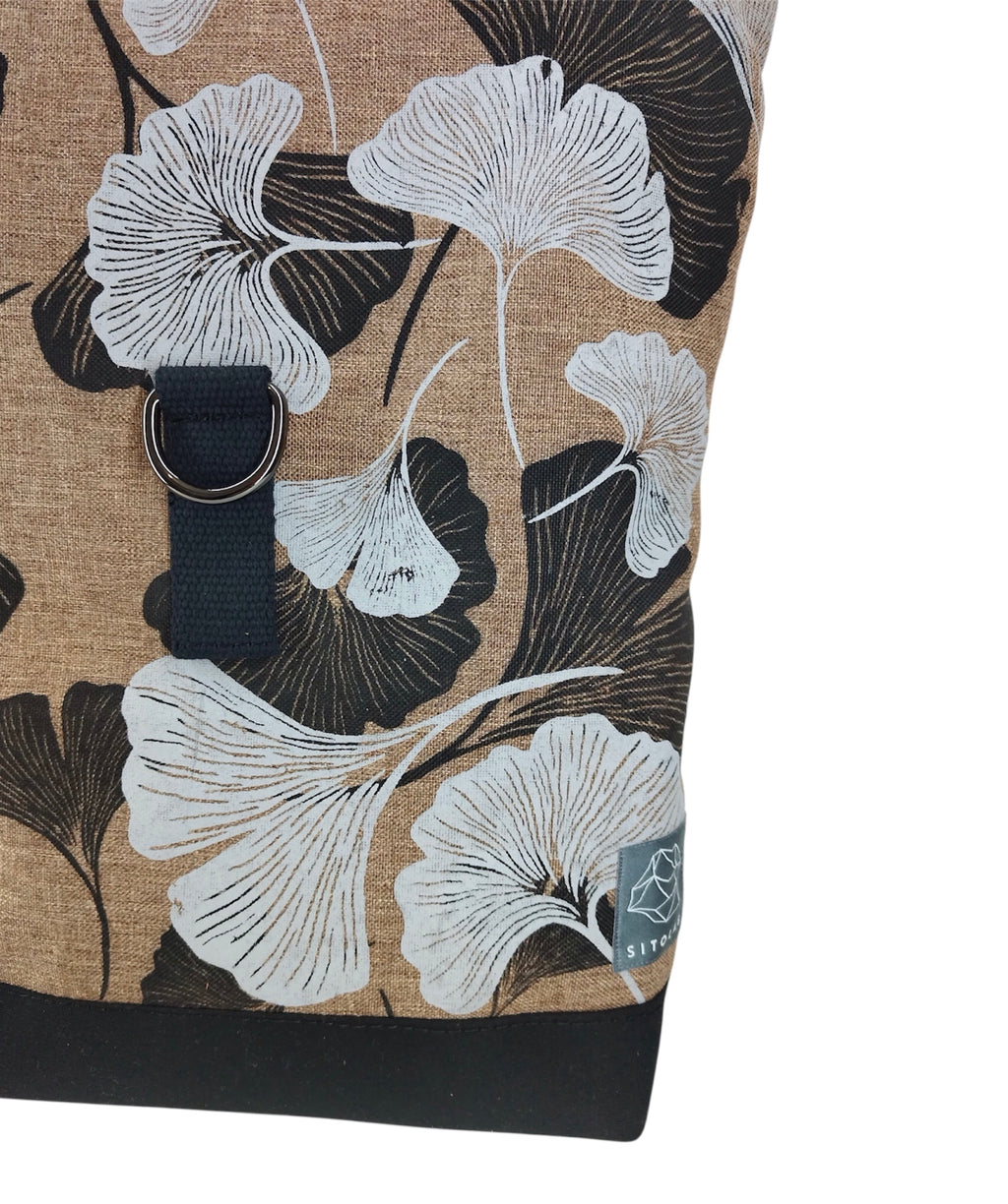 SITOLAB BEIGE B&W GINKO BACKPACK