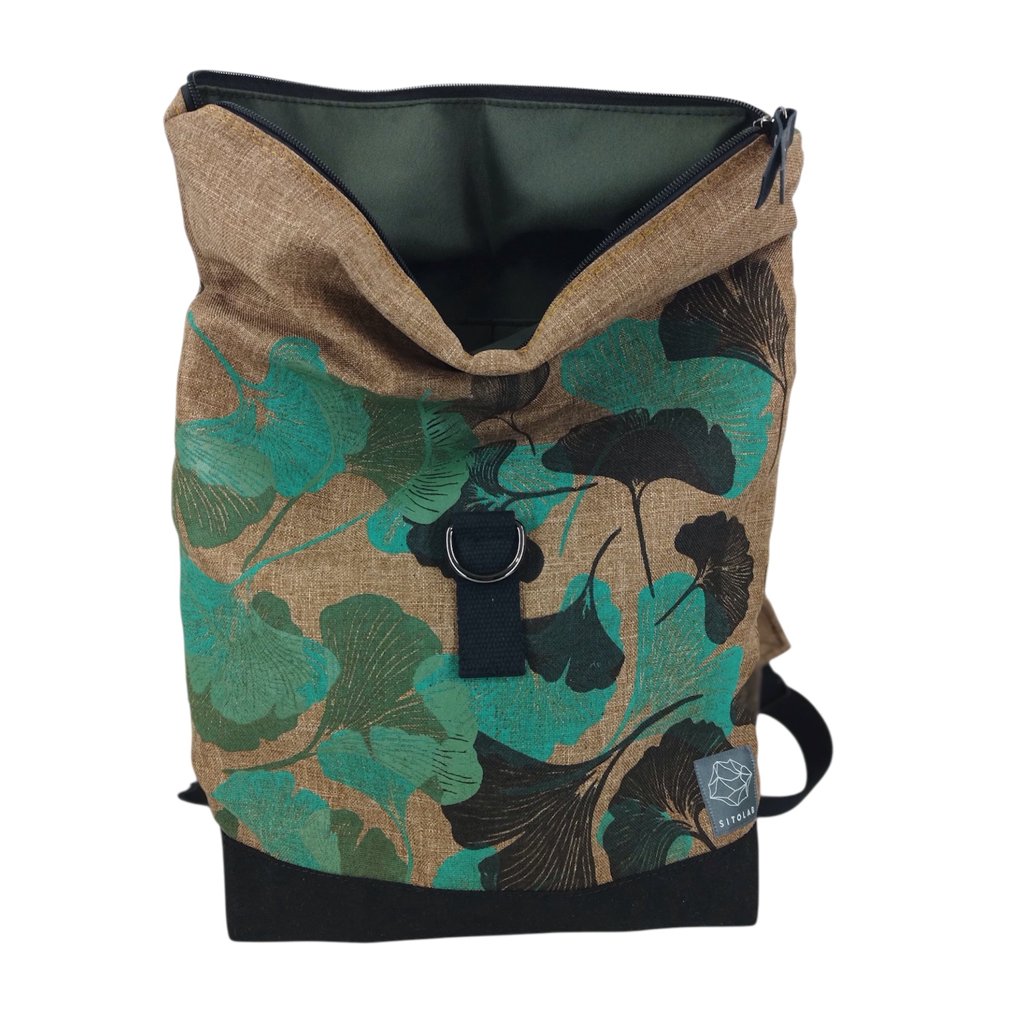 SITOLAB BEIGE BLACK&GREEN GINKO BACKPACK