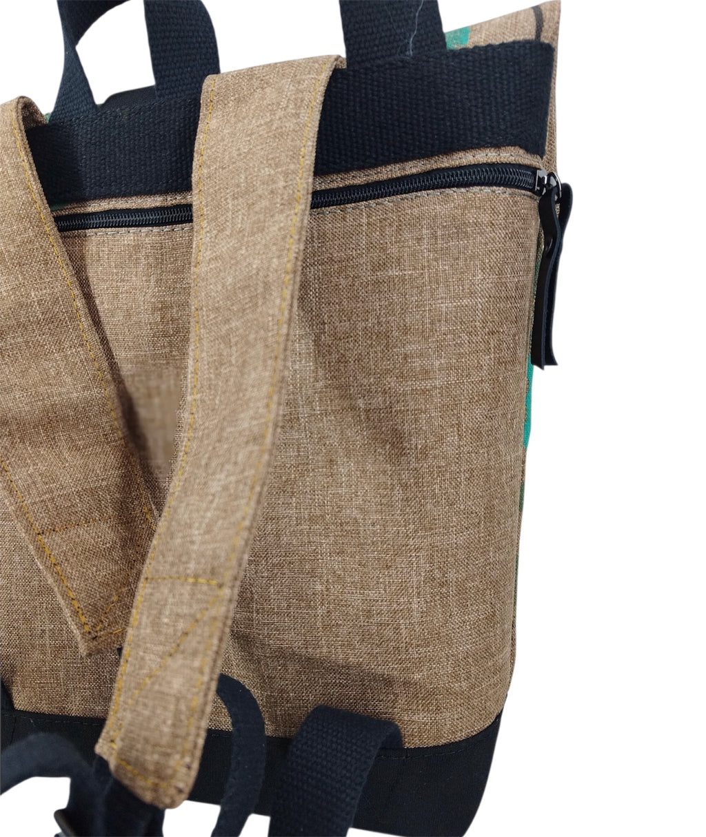 SITOLAB BEIGE BLACK&GREEN GINKO BACKPACK