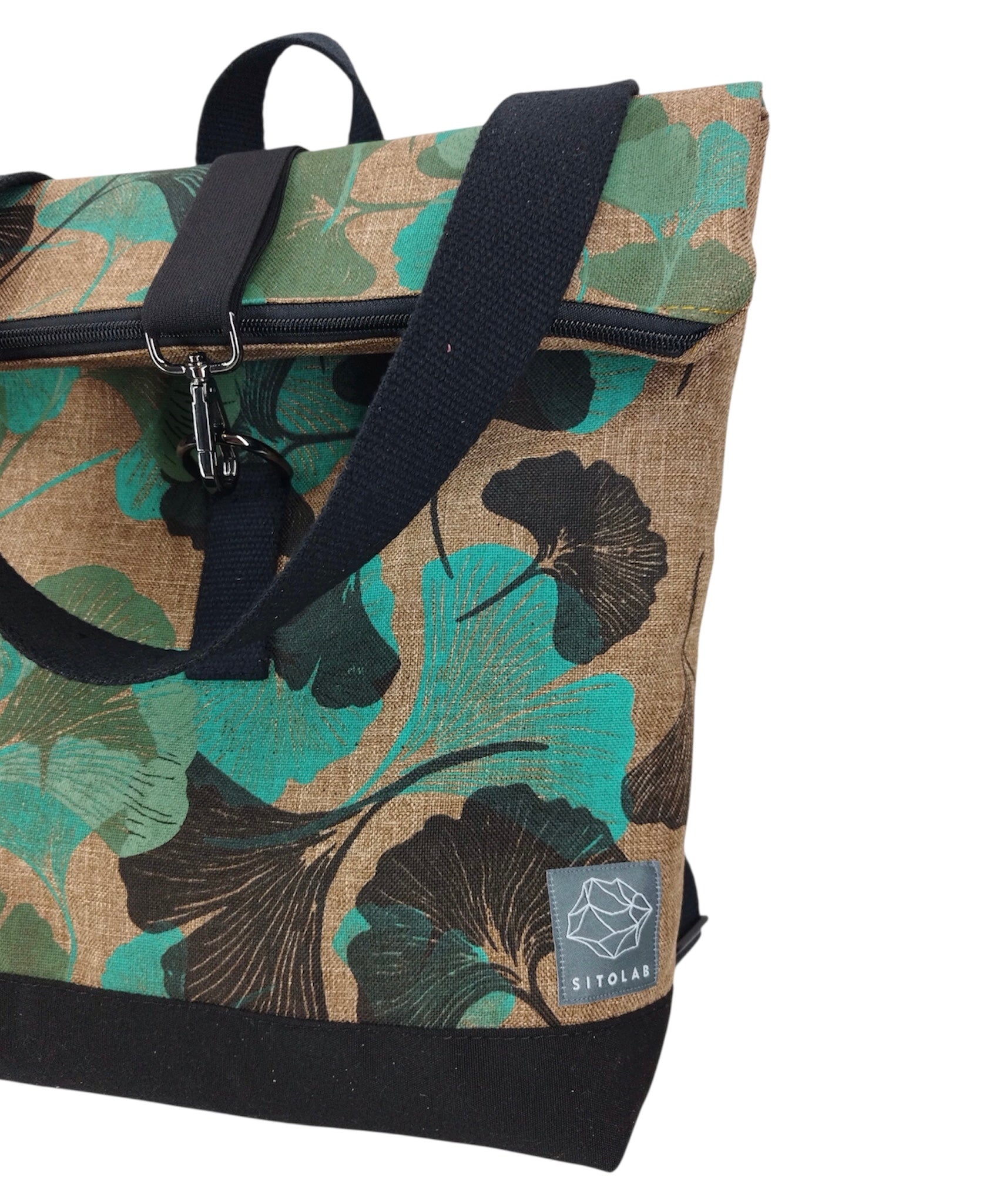 SITOLAB BEIGE BLACK&GREEN GINKO BACKPACK