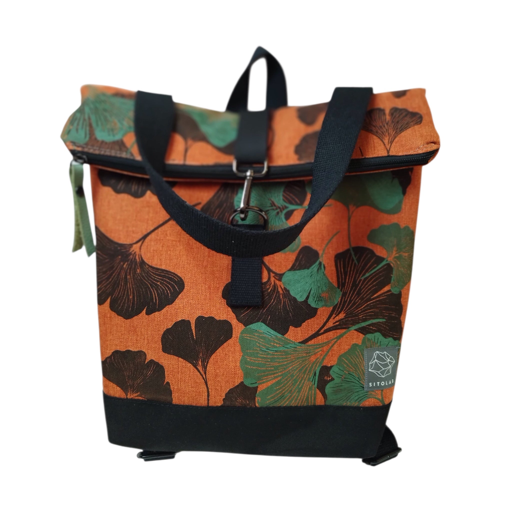 SITOLAB TANGERINE  BLACK&GREEN GINKO BACKPACK