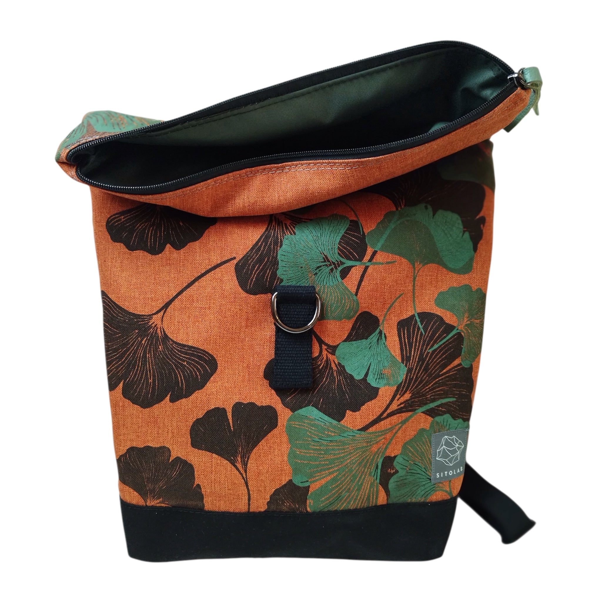 SITOLAB TANGERINE  BLACK&GREEN GINKO BACKPACK