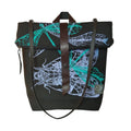 SITOLAB BLACK BAG BACKPACK DRAGONFLY MOTH WITH LEATHER DETAILS