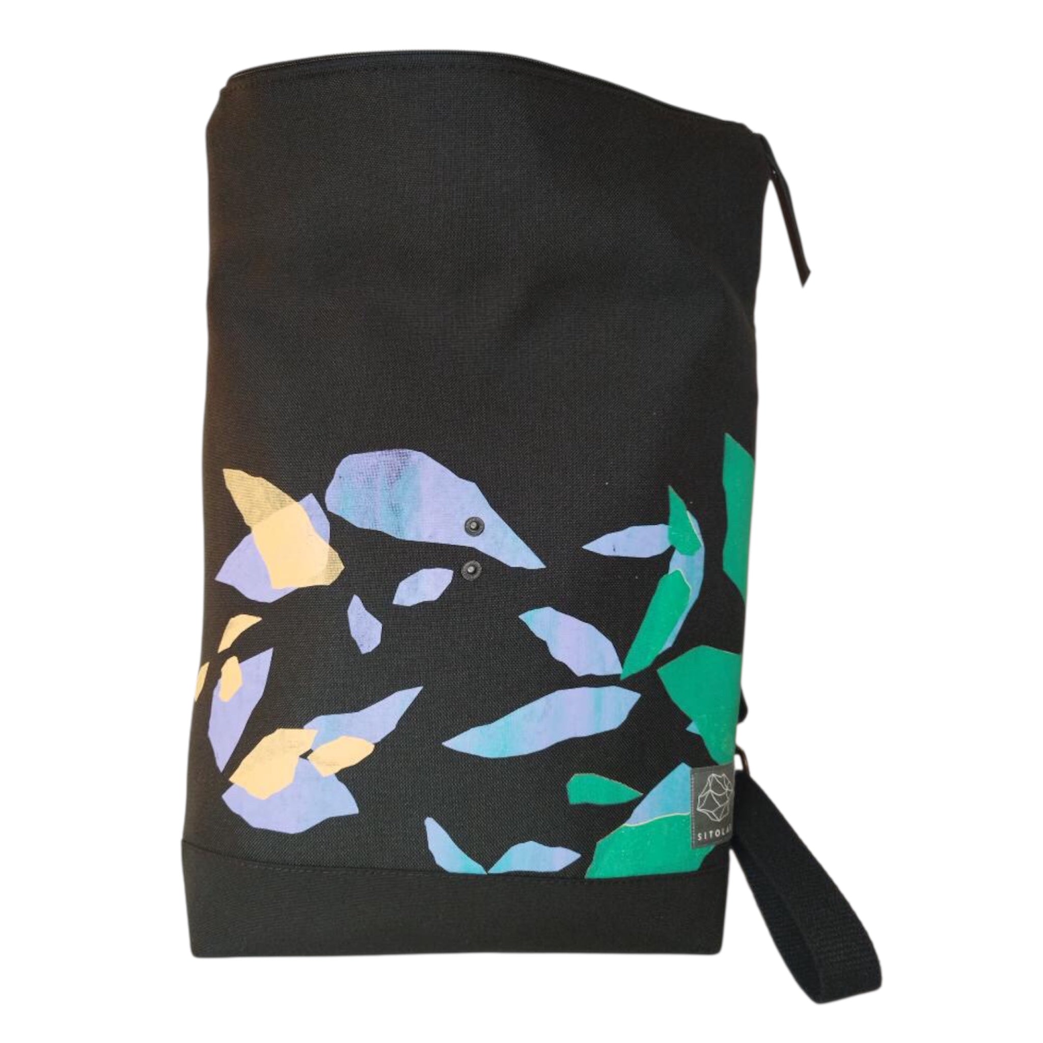 SITOLAB BAG BACKPACK WITH CONFETTI PRINT AND LEATHER DETAILS