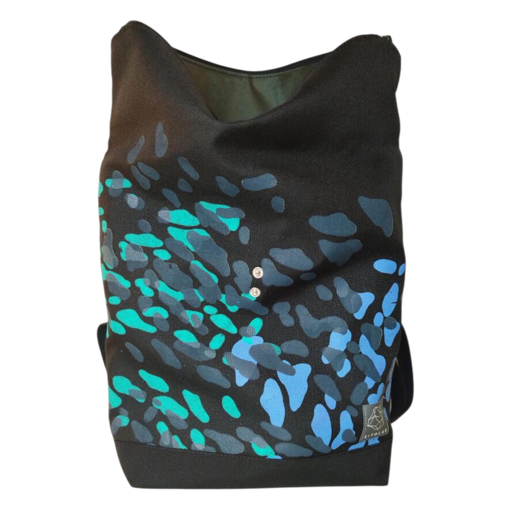 SITOLAB BAG BACKPACK WITH FRECKLE PRINT AND LEATHER DETAILS