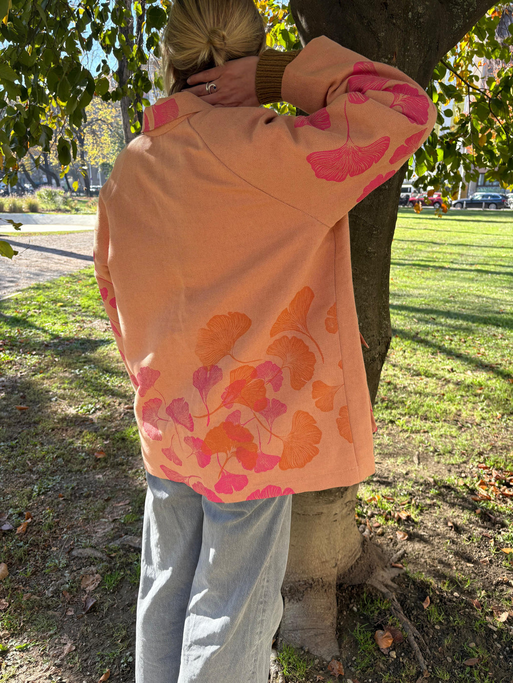 SITOLAB PEACH BOXY LINEN JACKET