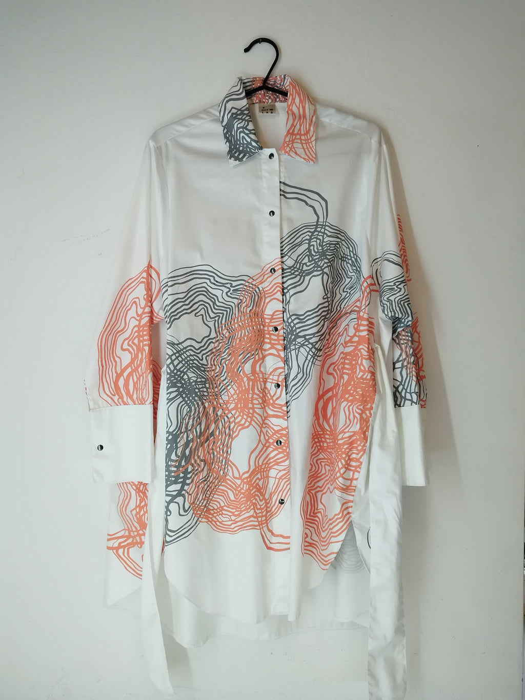 SITOLAB OVERSIZE SHIRT WITH SWIRL PRINT