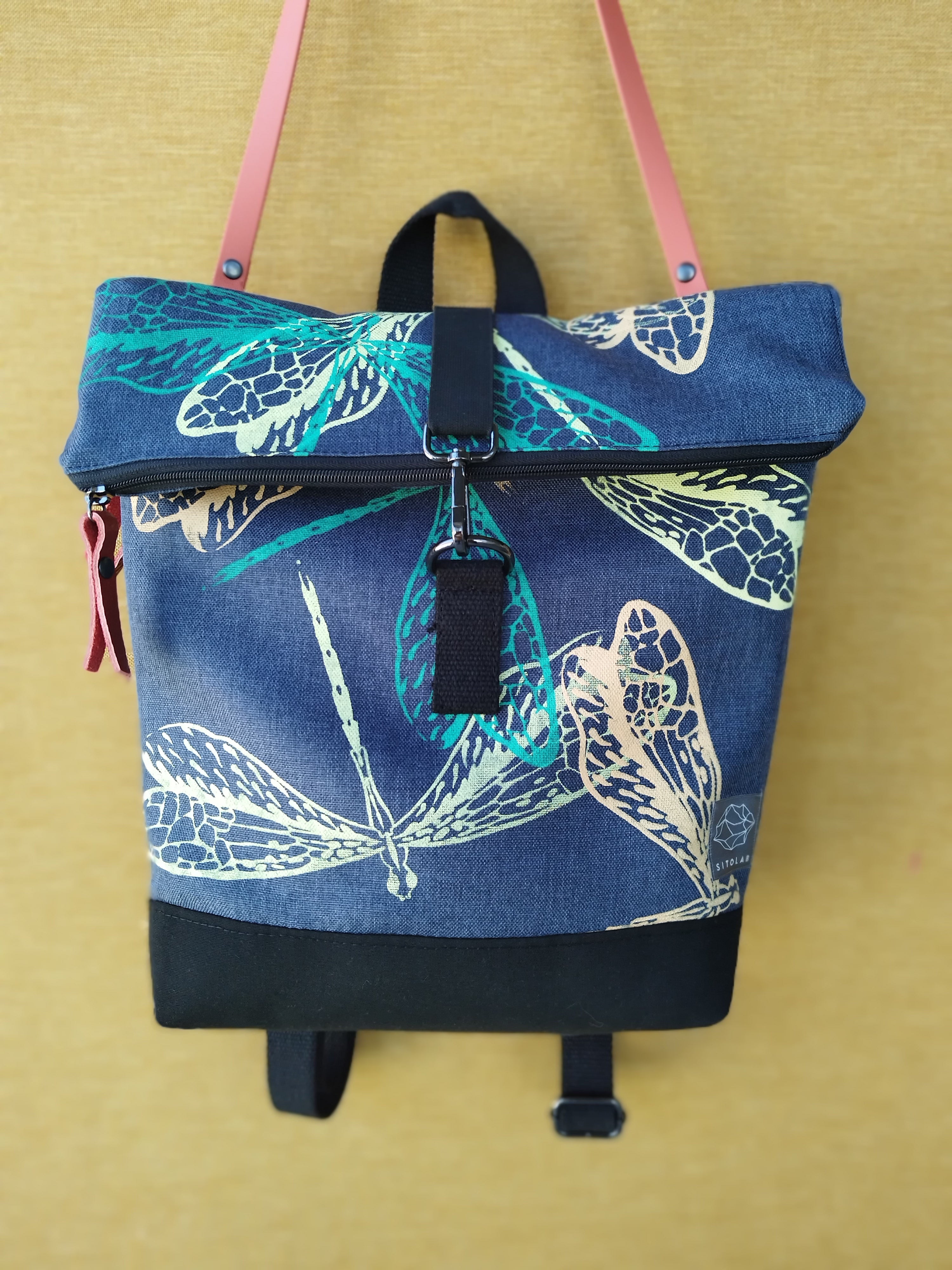 SITOLAB BLUE BACKPACK WITH INSECTS PRINT