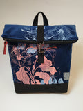 SITOLAB BLUE VELVET BACKPACK W/ FLORAL PRINT