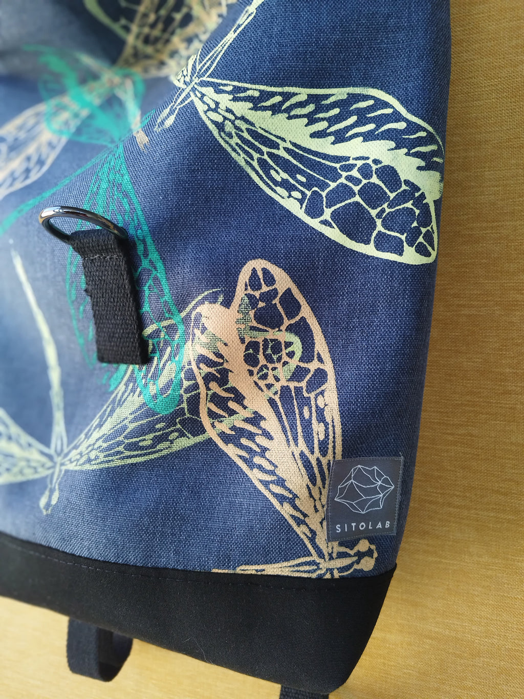 SITOLAB BLUE BACKPACK WITH INSECTS PRINT