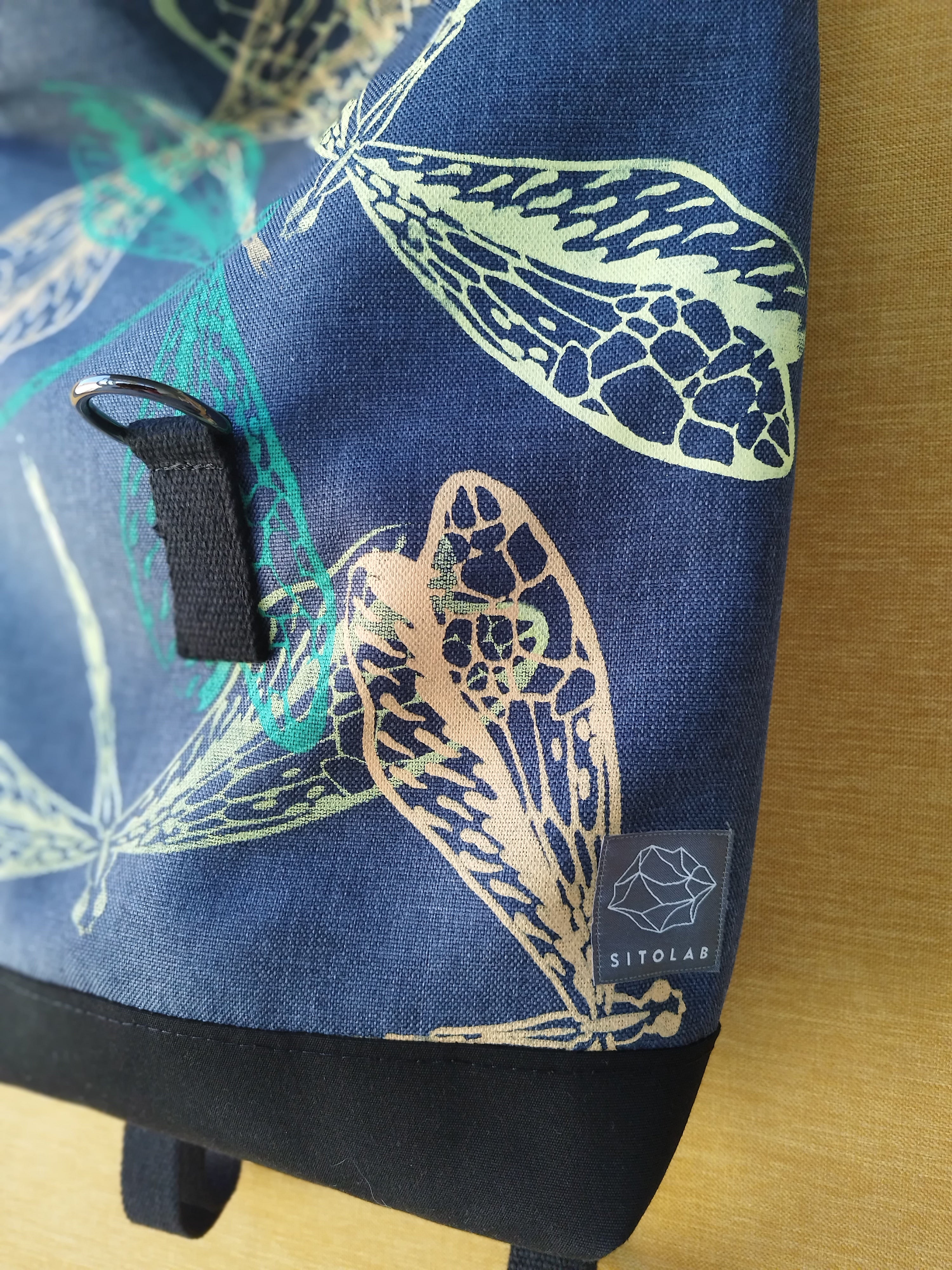 SITOLAB BLUE BACKPACK WITH INSECTS PRINT
