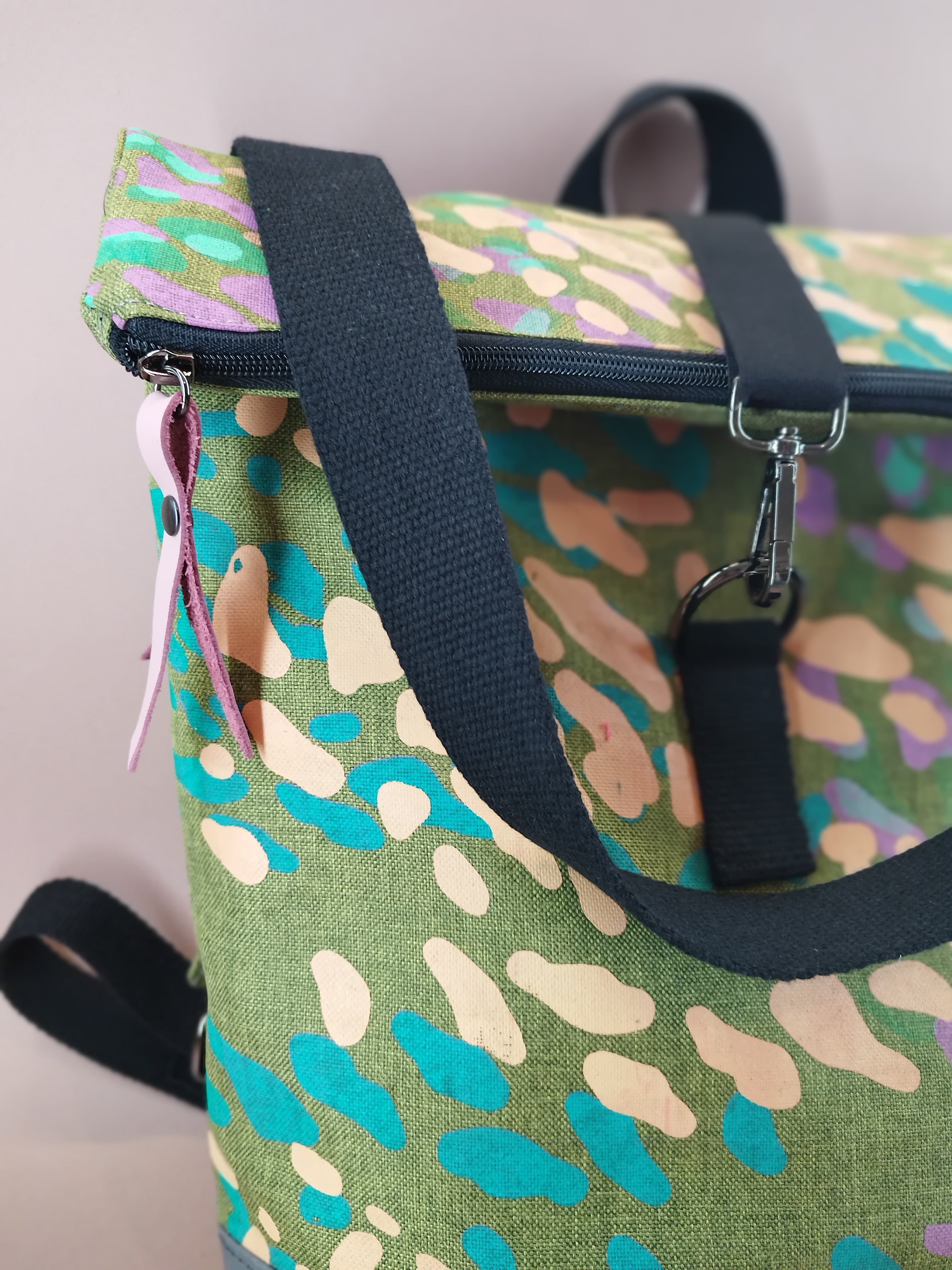 SITOLAB GREEN BACKPACK WITH FRECKLE PRINT