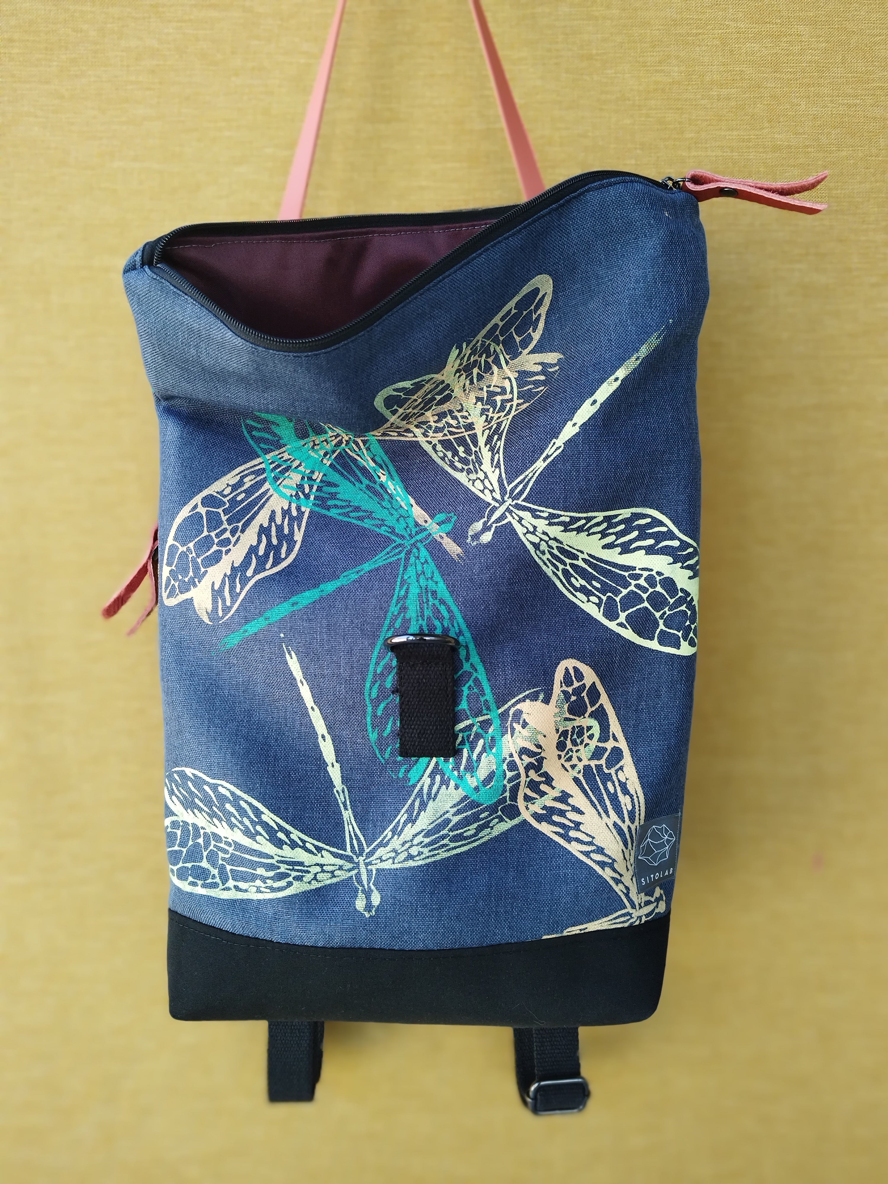 SITOLAB BLUE BACKPACK WITH INSECTS PRINT