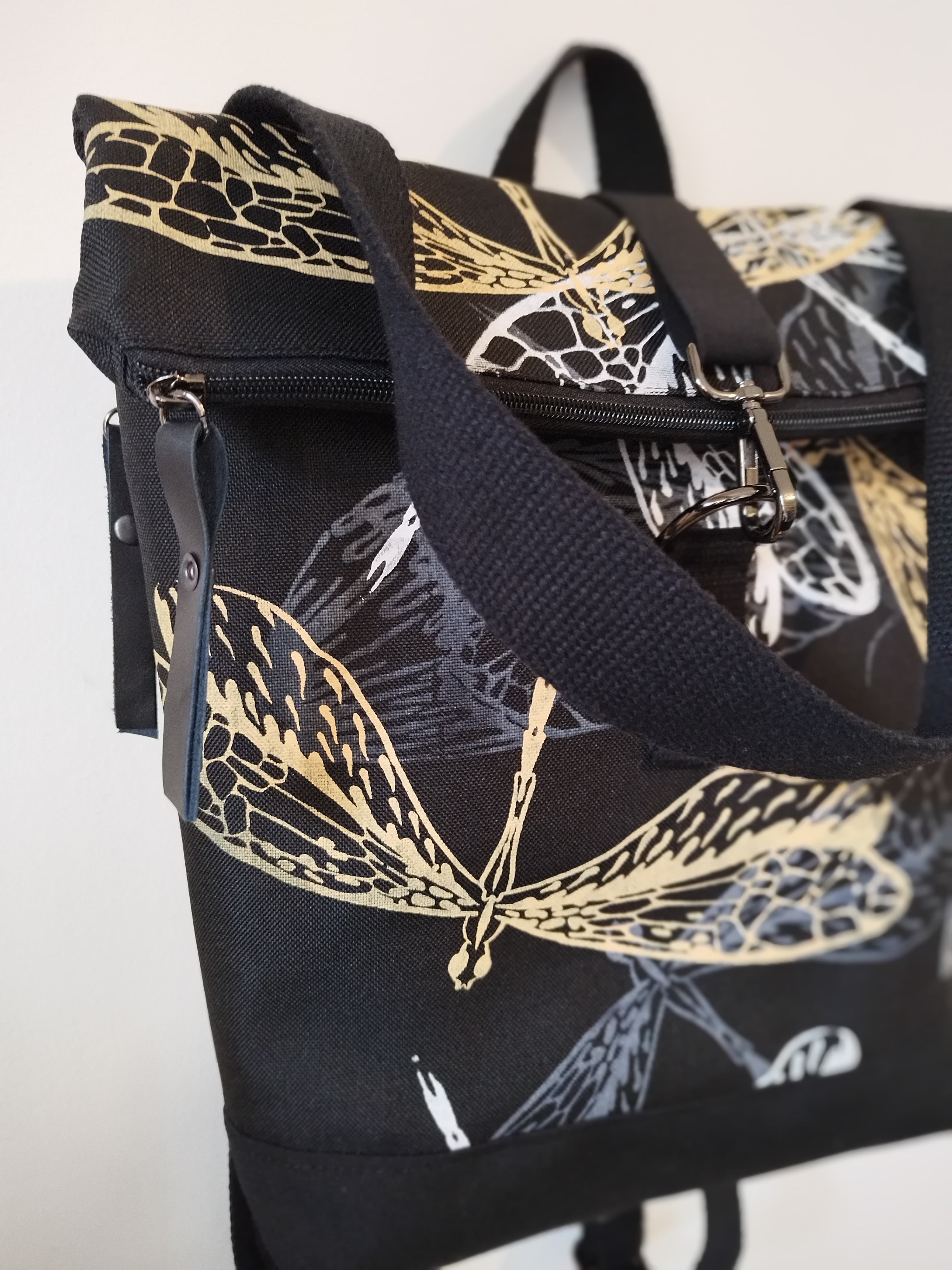 SITOLAB BLACK INSECTS PRINT BACKPACK