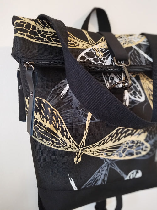 SITOLAB BLACK INSECTS PRINT BACKPACK