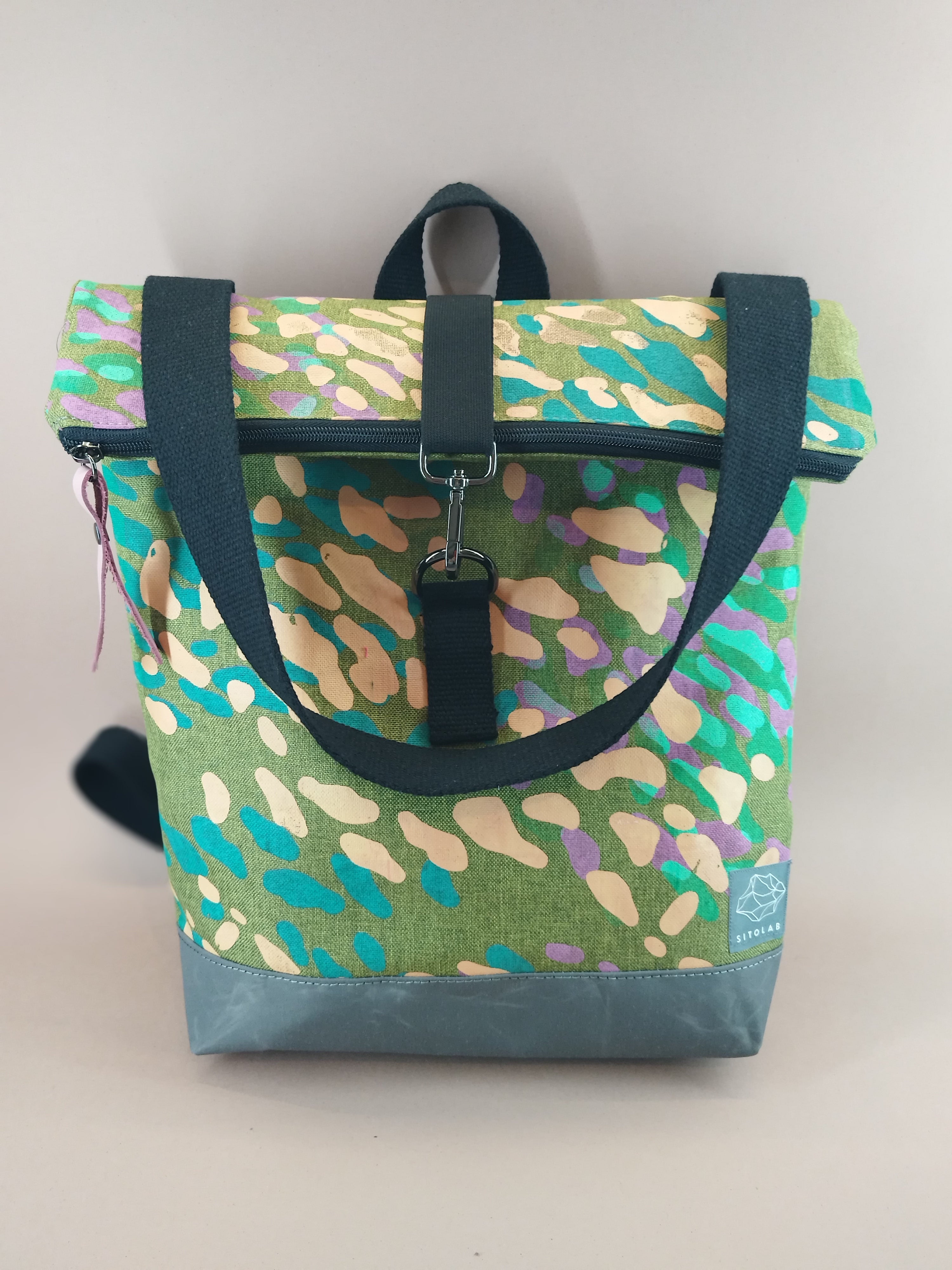 SITOLAB GREEN BACKPACK WITH FRECKLE PRINT