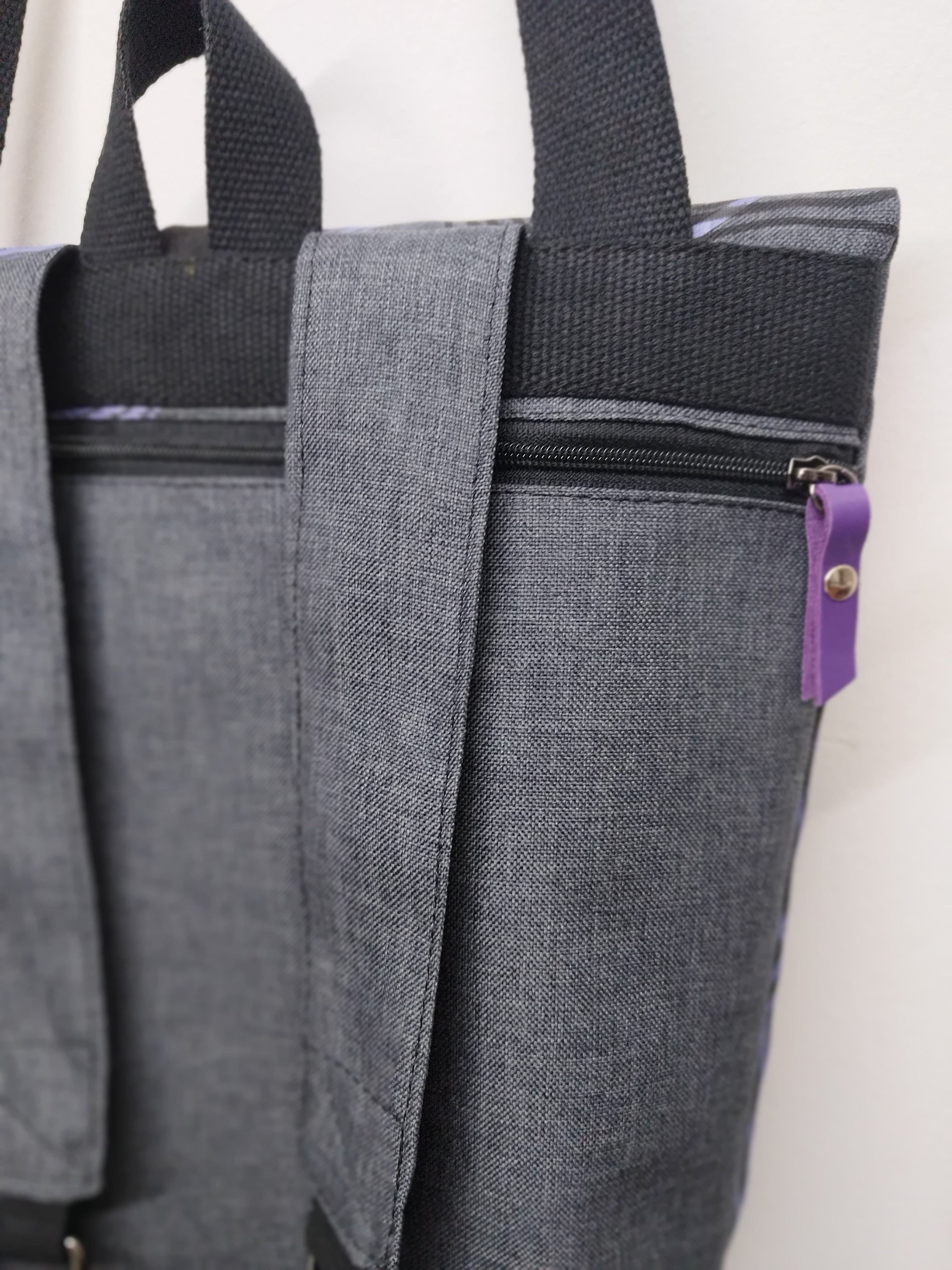 SITOLAB GRAY BACKPACK WITH SWIRL PRINT