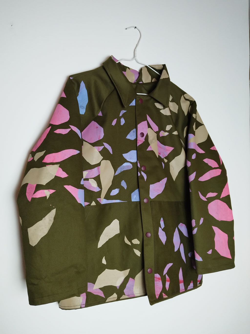 SITOLAB OLIVE WORKWEAR STYLE CONFETTI PRINT JACKET