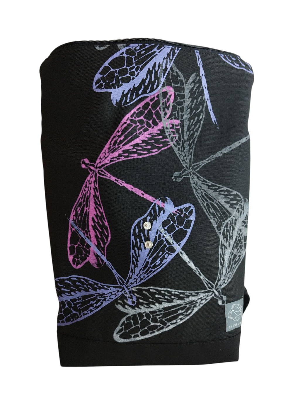 SITOLAB BAG BACKPACK WITH INSECTS PRINT AND LEATHER DETAILS II