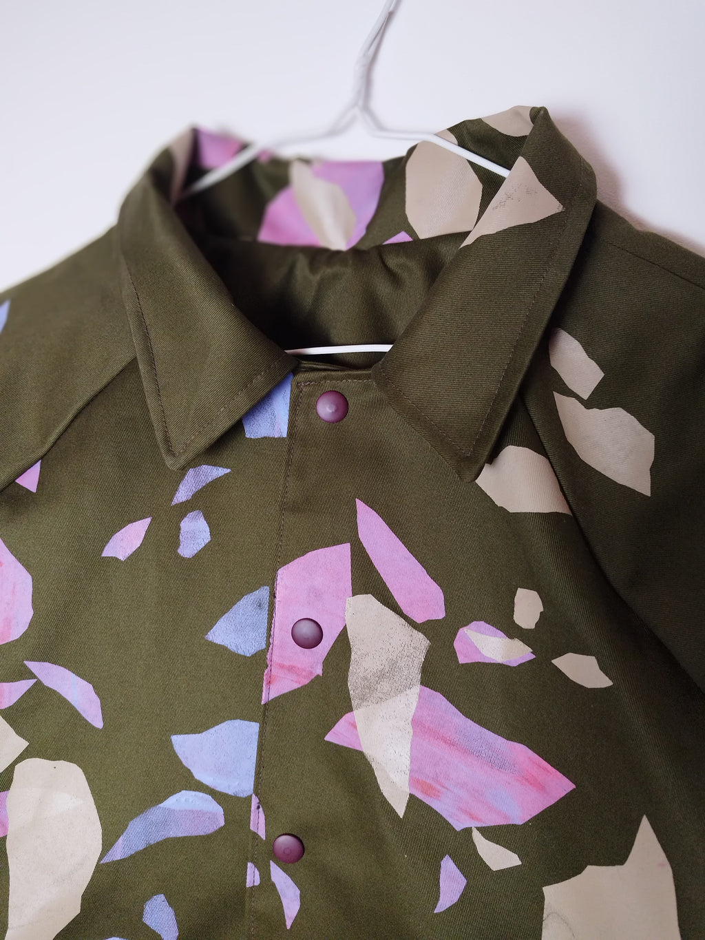 SITOLAB OLIVE WORKWEAR STYLE CONFETTI PRINT JACKET