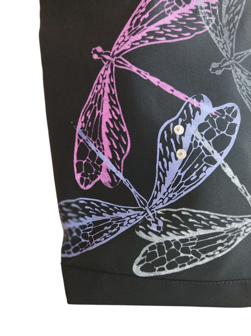 SITOLAB BAG BACKPACK WITH INSECTS PRINT AND LEATHER DETAILS II