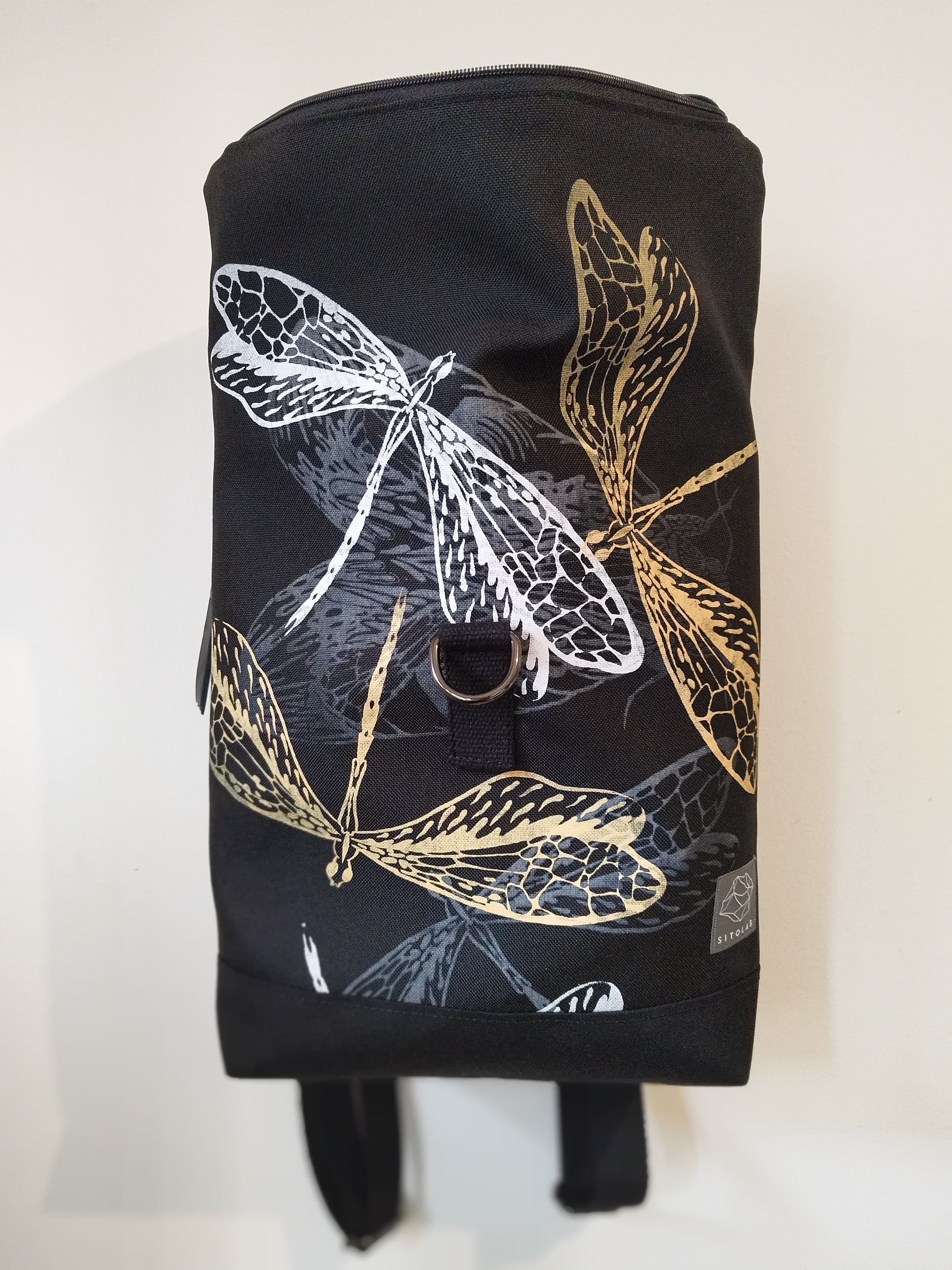 SITOLAB BLACK INSECTS PRINT BACKPACK