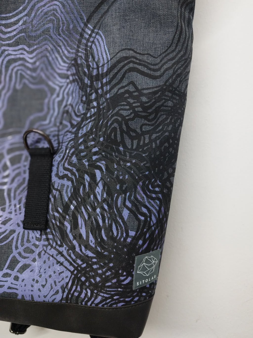 SITOLAB GRAY BACKPACK WITH SWIRL PRINT
