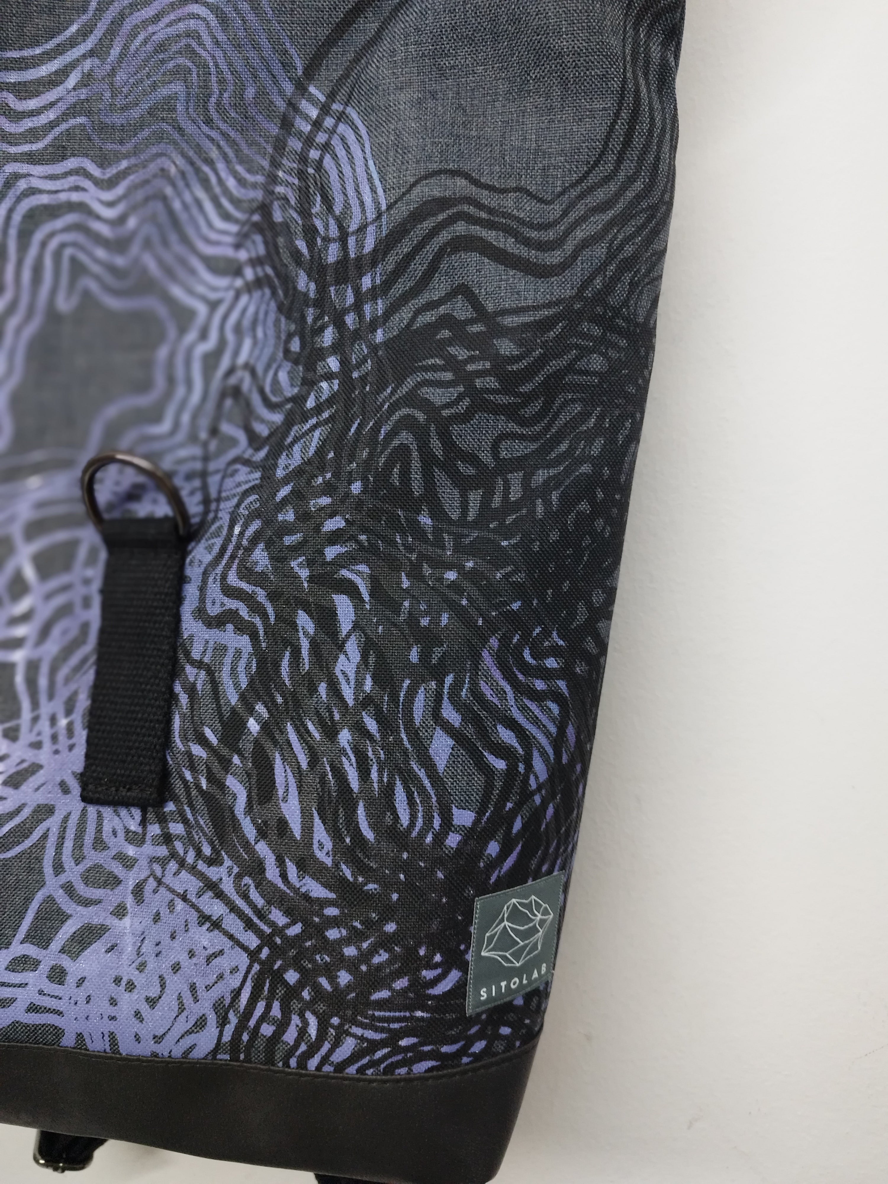 SITOLAB GRAY BACKPACK WITH SWIRL PRINT