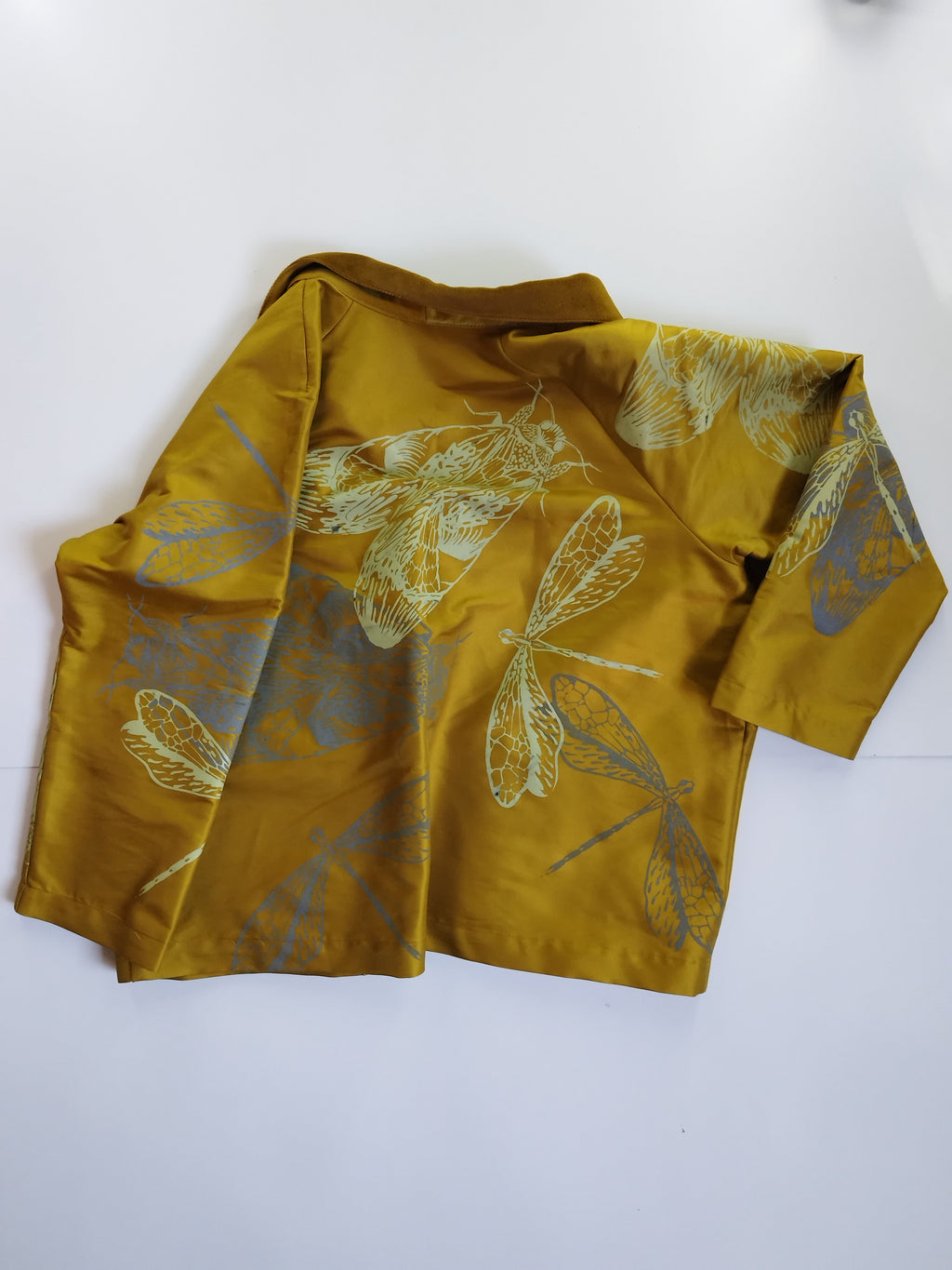 SITOLAB SILK TAFETA JACKET WITH INSECTS PRINT