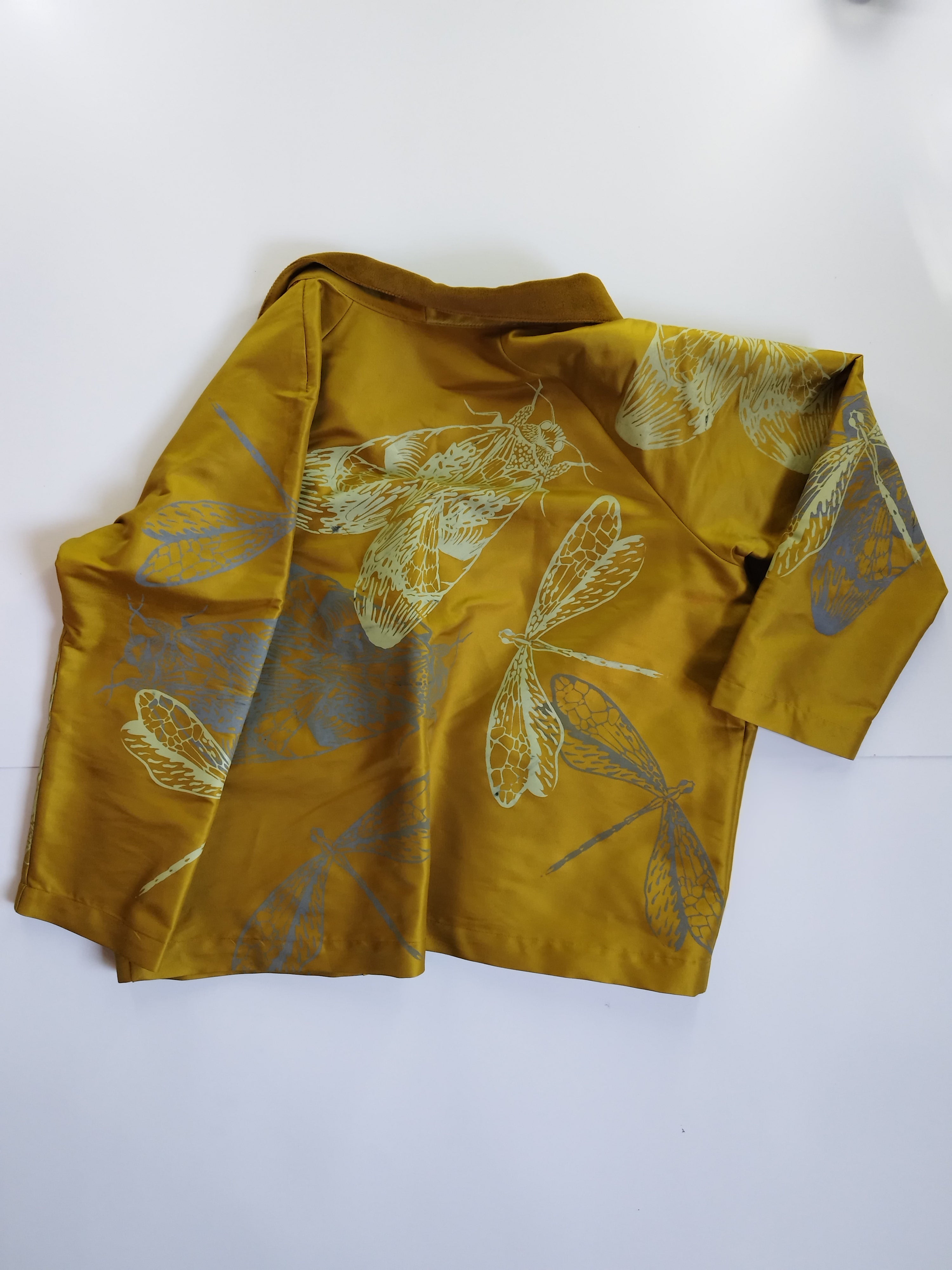 SITOLAB SILK TAFETA JACKET WITH INSECTS PRINT