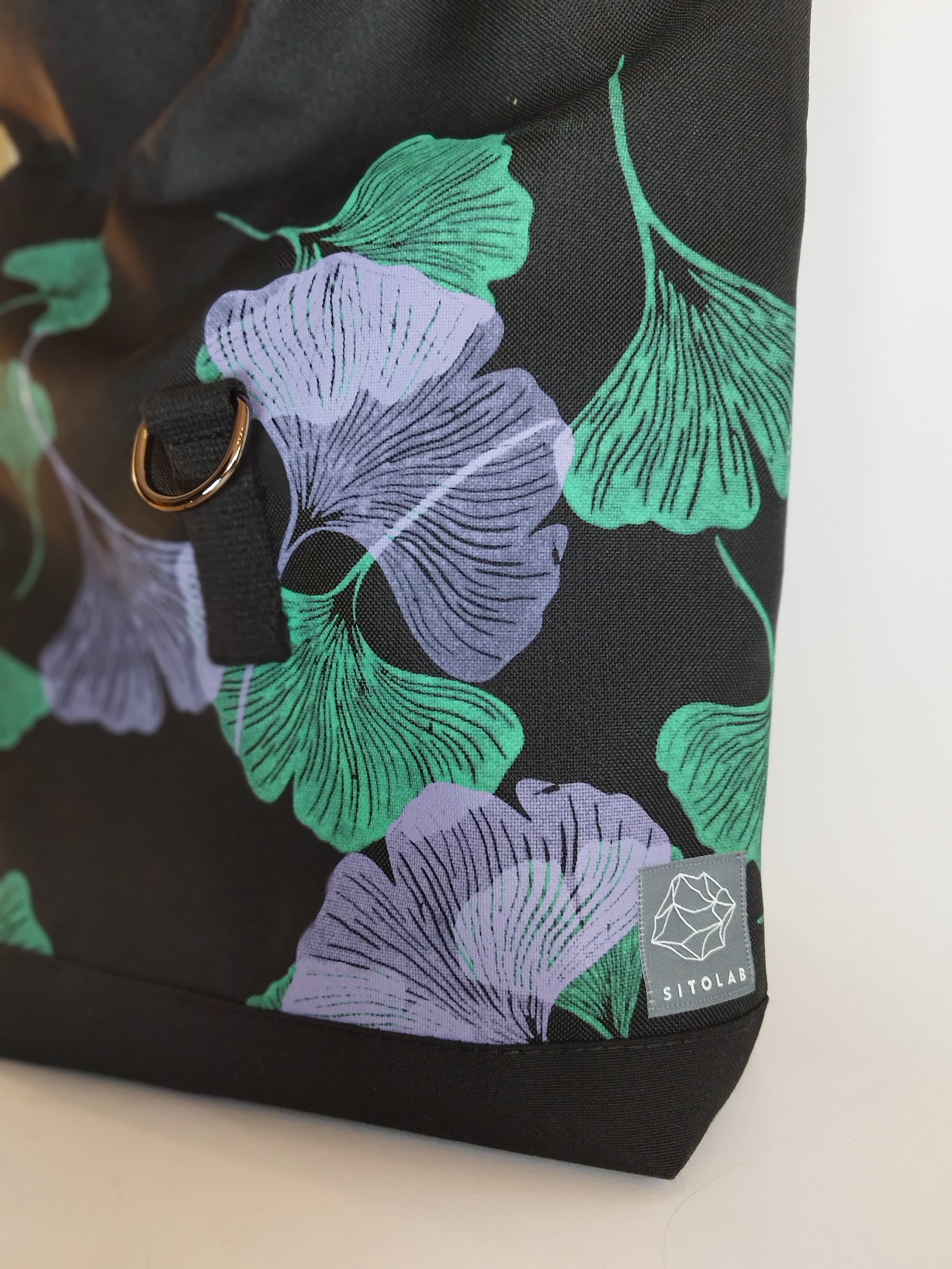 SITOLAB GINKO BACKPACK VIOLET GREEN PRINT