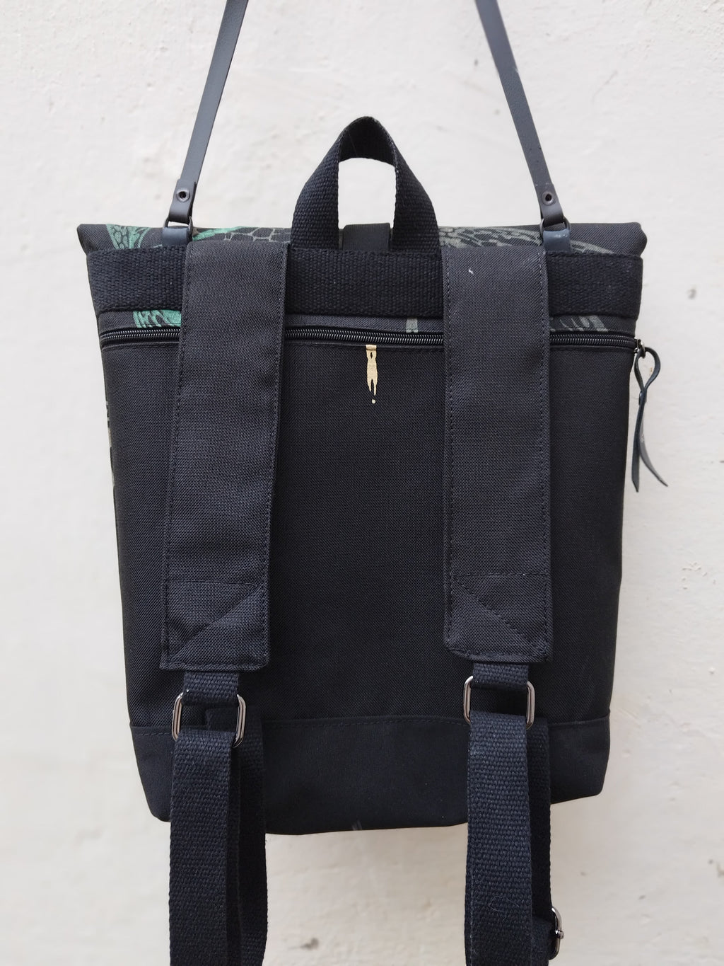 SITOLAB BLACK BACKPACK WITH INSECTS PRINT