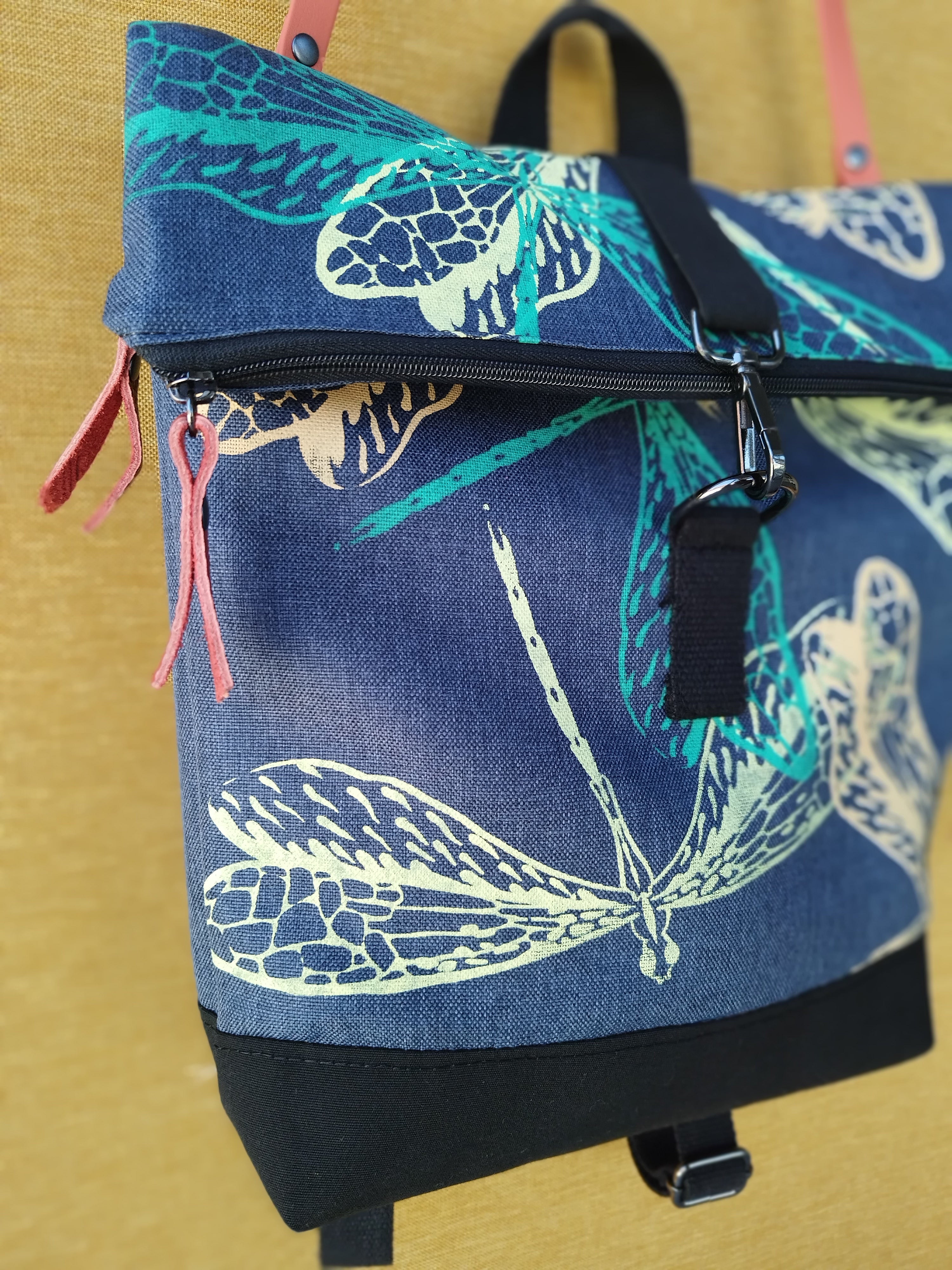 SITOLAB BLUE BACKPACK WITH INSECTS PRINT