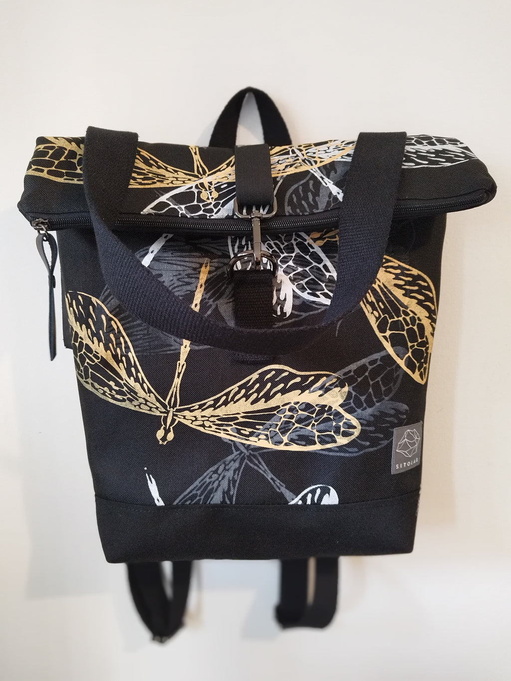 SITOLAB BLACK INSECTS PRINT BACKPACK