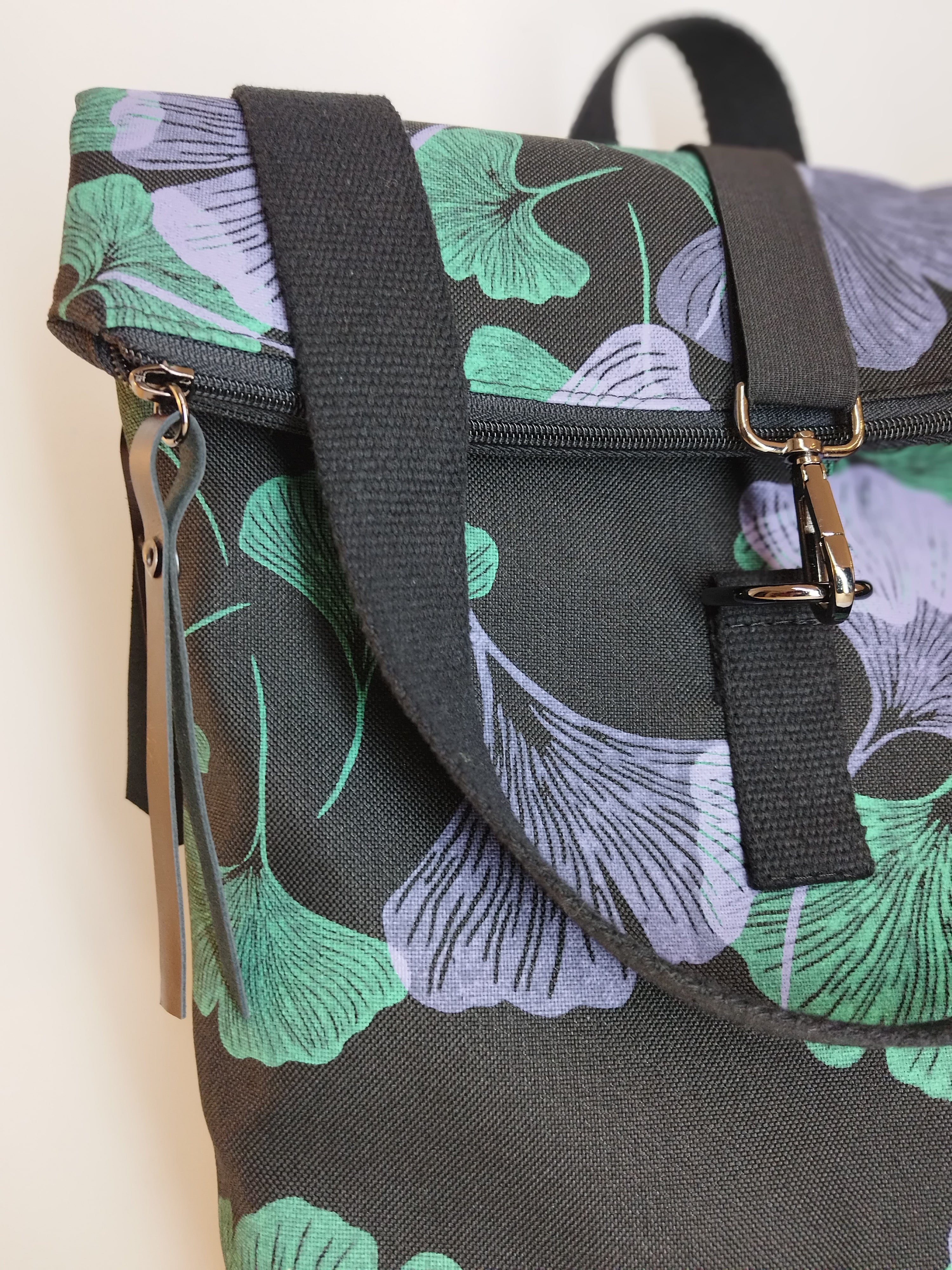 SITOLAB GINKO BACKPACK VIOLET GREEN PRINT