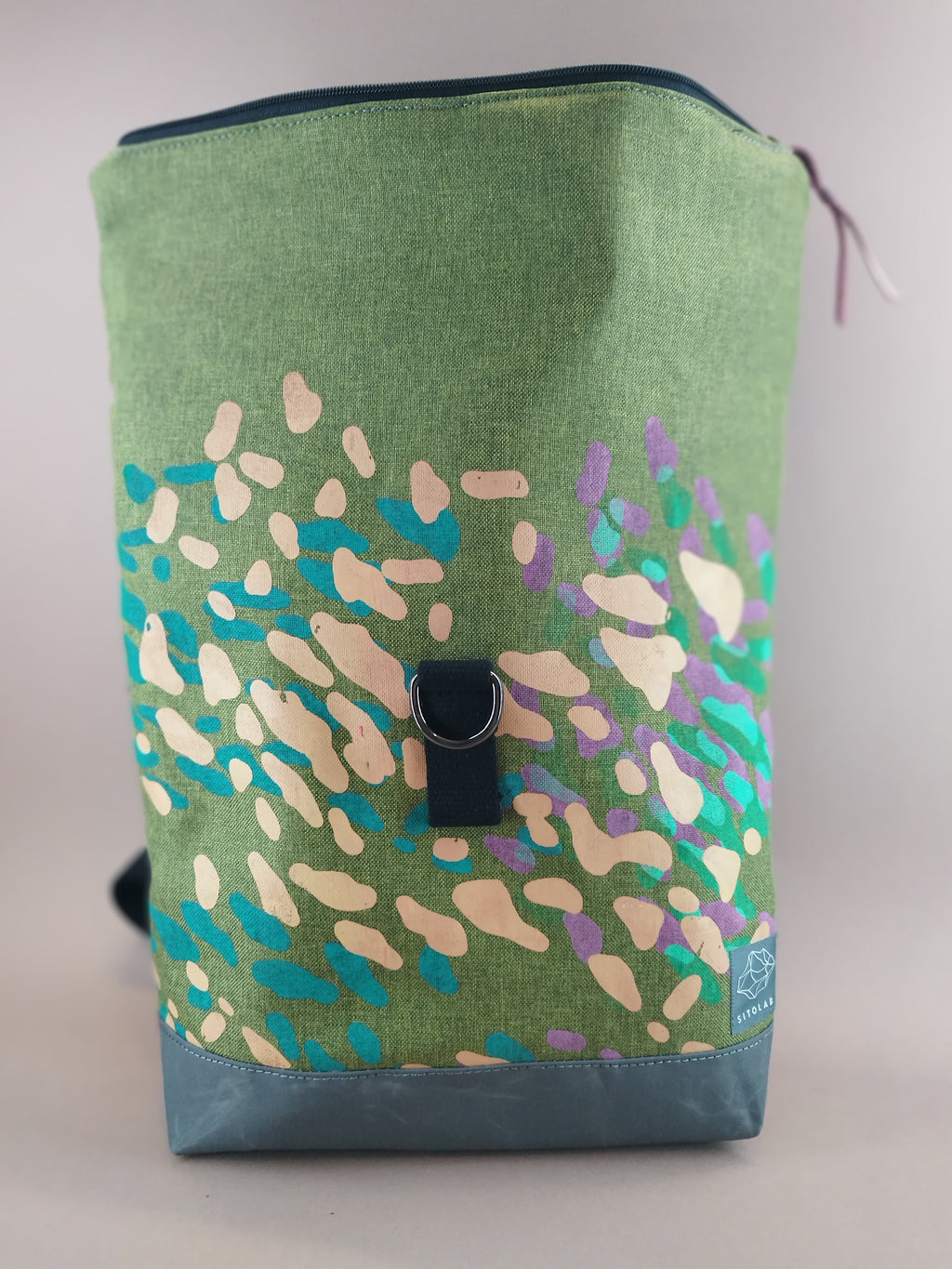 SITOLAB GREEN BACKPACK WITH FRECKLE PRINT