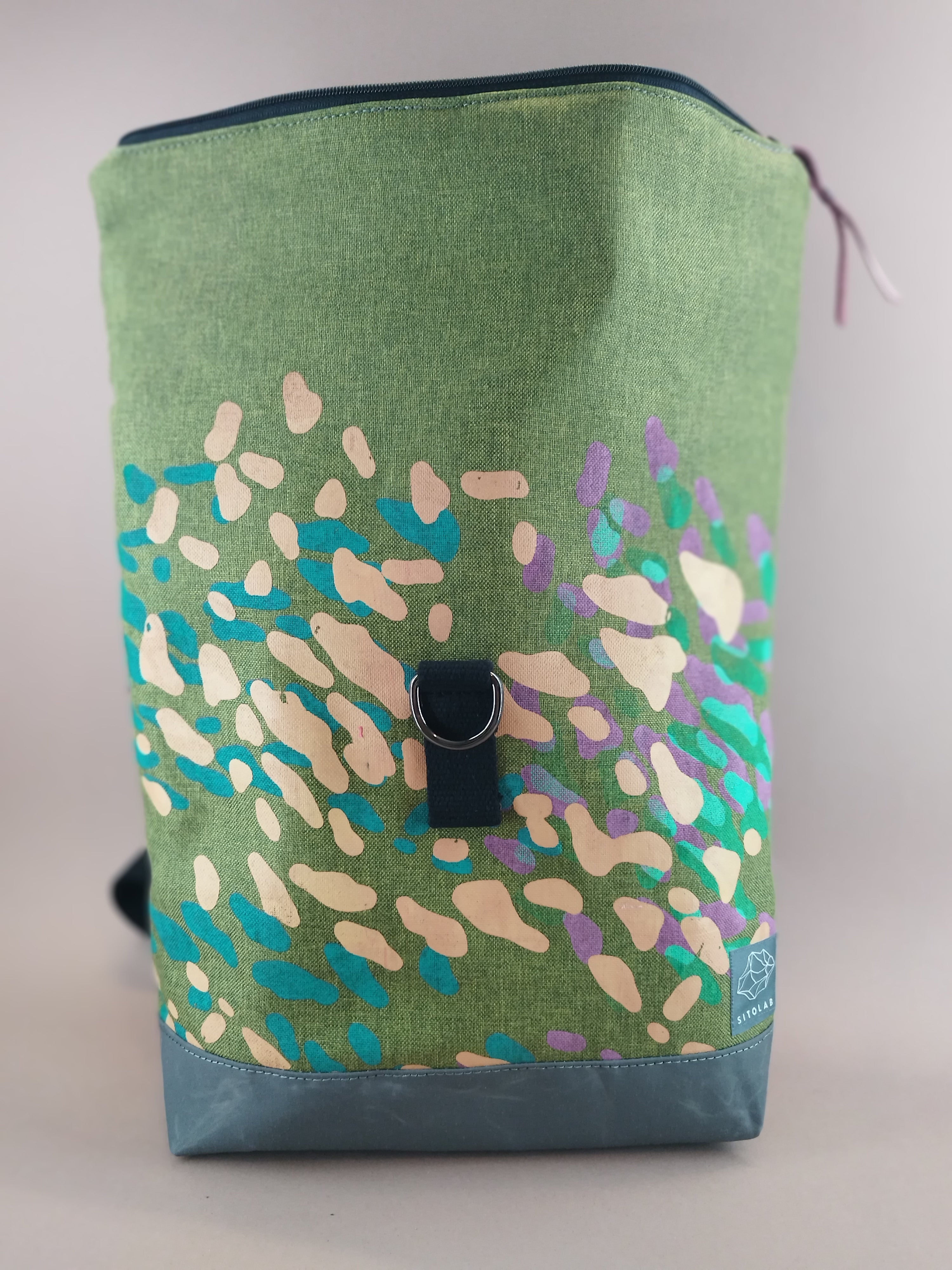 SITOLAB GREEN BACKPACK WITH FRECKLE PRINT