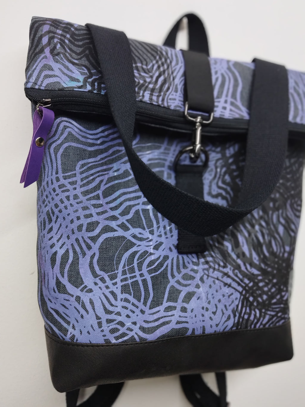SITOLAB GRAY BACKPACK WITH SWIRL PRINT