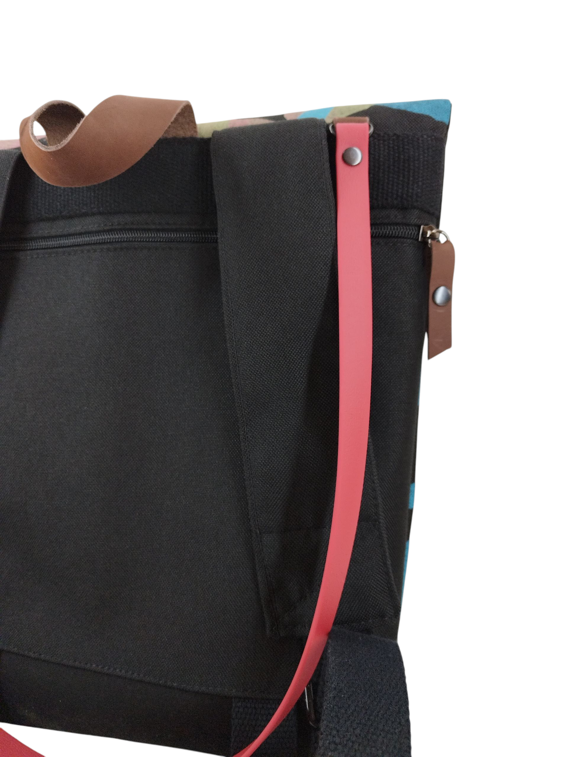 SITOLAB BAG BACK PACK WITH CONFETTI PRINT AND LEATHER DETAILS II