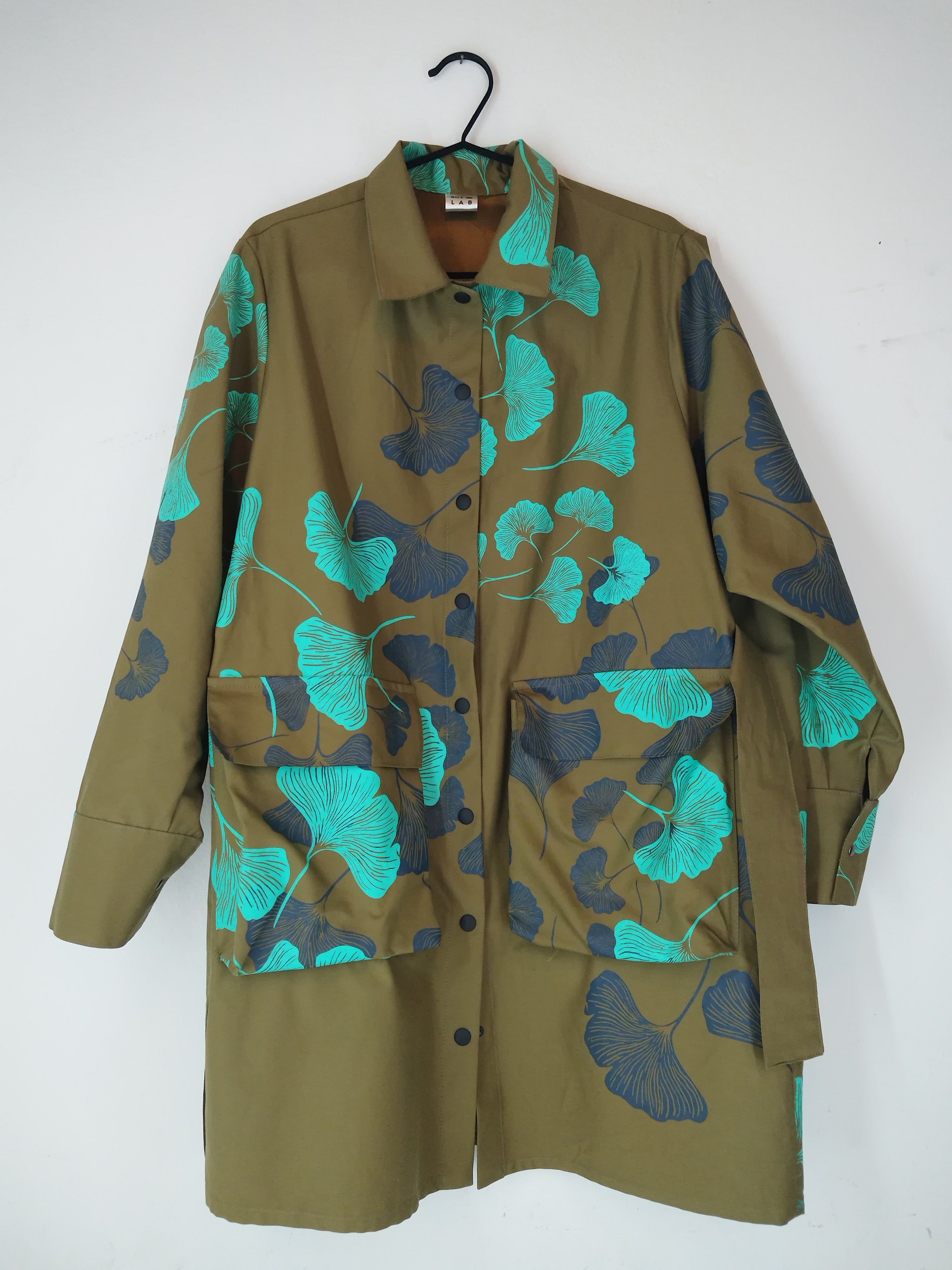 SITOLAB OVERSIZED GINKO PRINT SHIRT JACKET