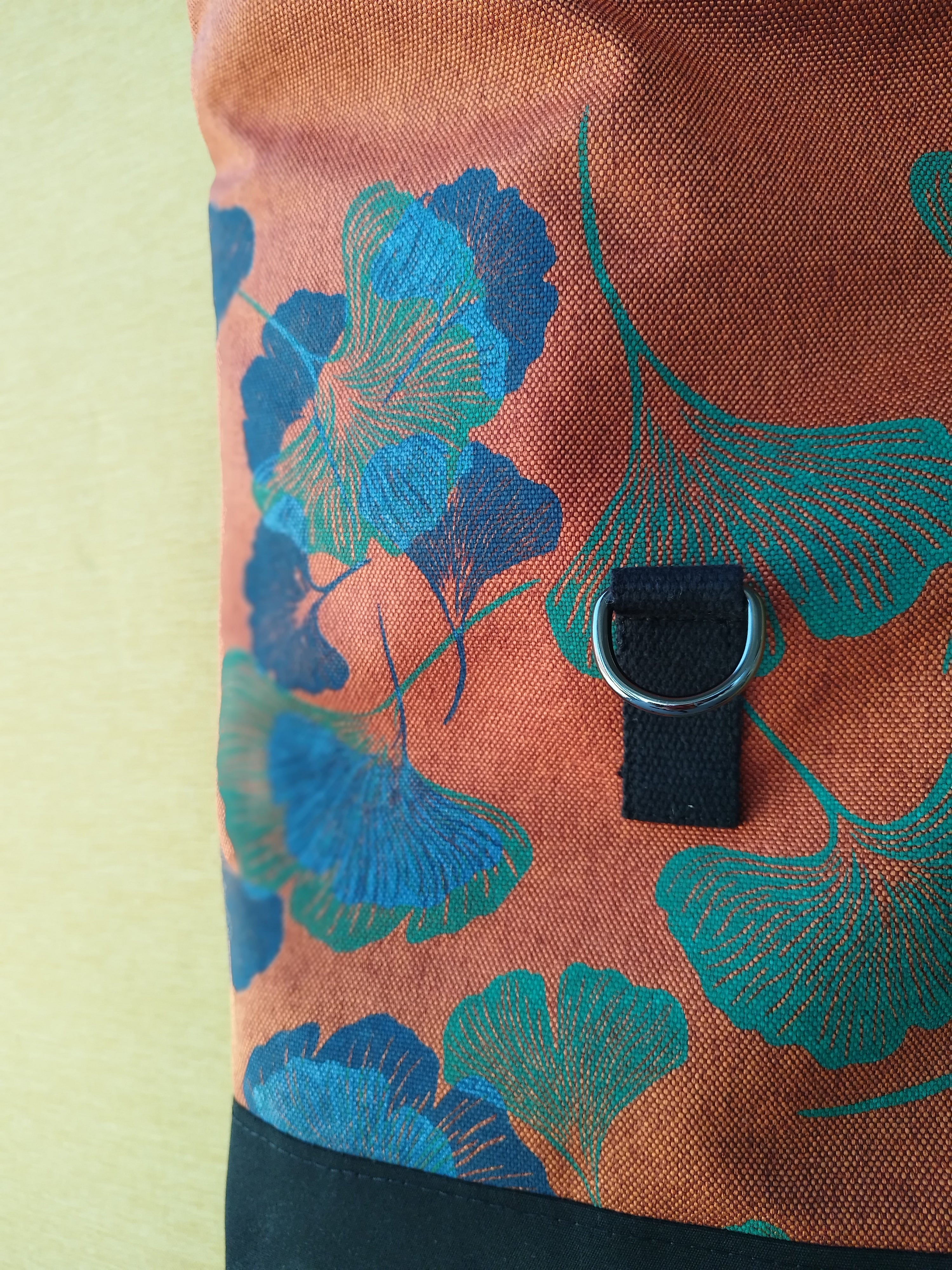 SITOLAB ORANGE GINKO BACKPACK WITH BLUE DETAILS