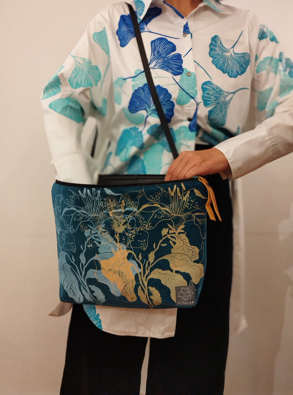 SITOLAB VELVET TURQUOISE MINI BAG