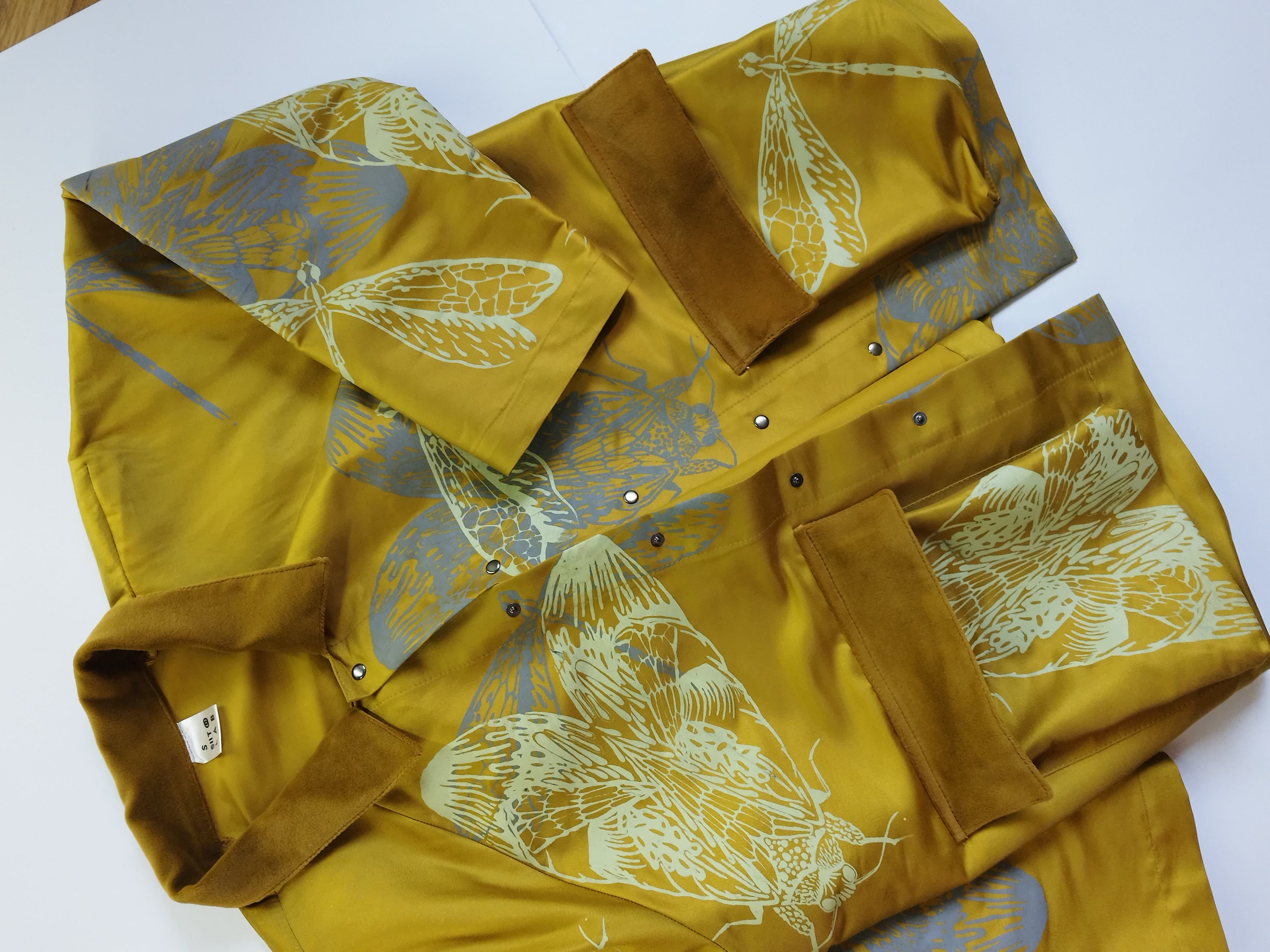 SITOLAB SILK TAFETA JACKET WITH INSECTS PRINT
