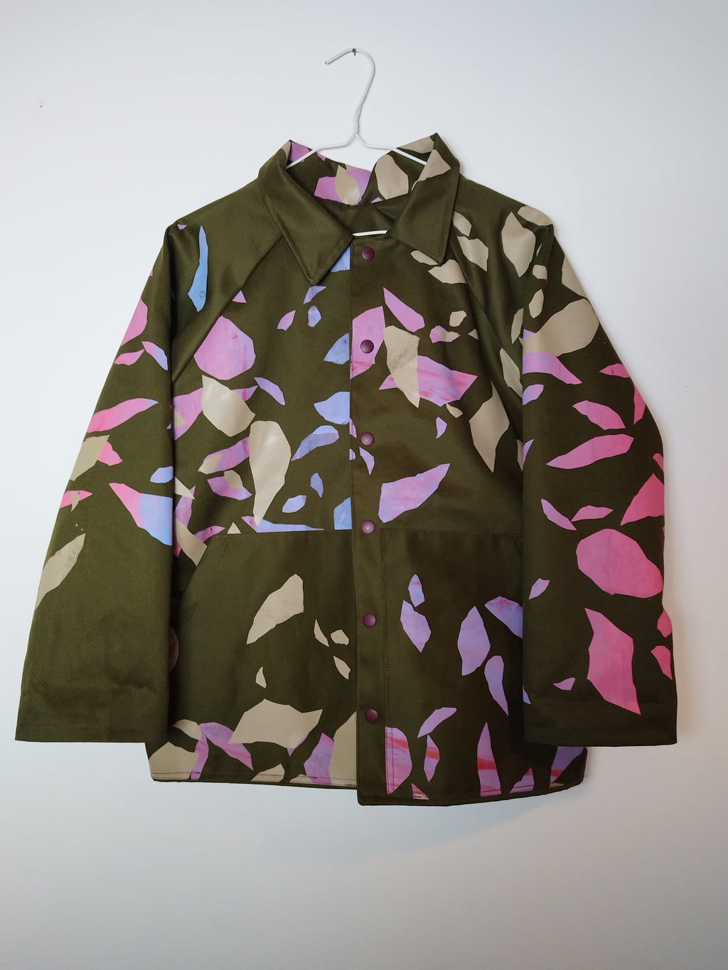 SITOLAB OLIVE WORKWEAR STYLE CONFETTI PRINT JACKET