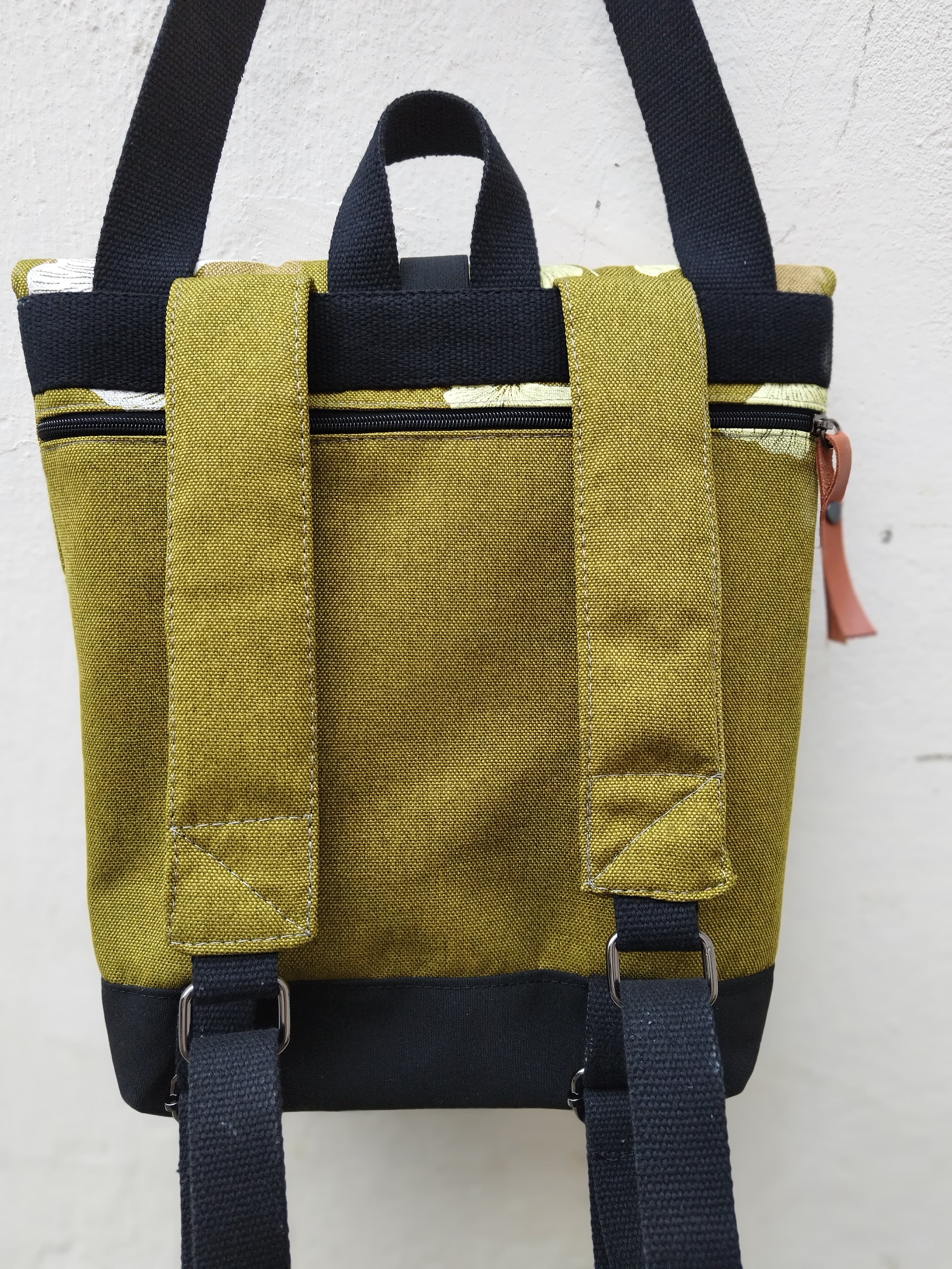 SITOLAB GINKO BACKPACK VIOLET GREEN PRINT