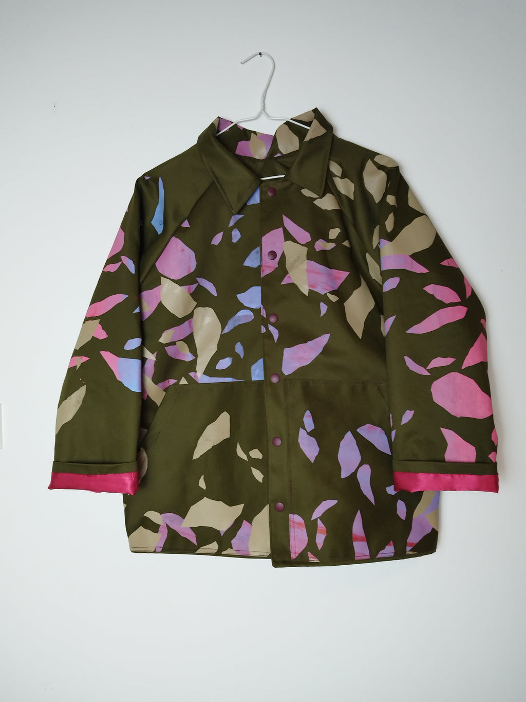 SITOLAB OLIVE WORKWEAR STYLE CONFETTI PRINT JACKET